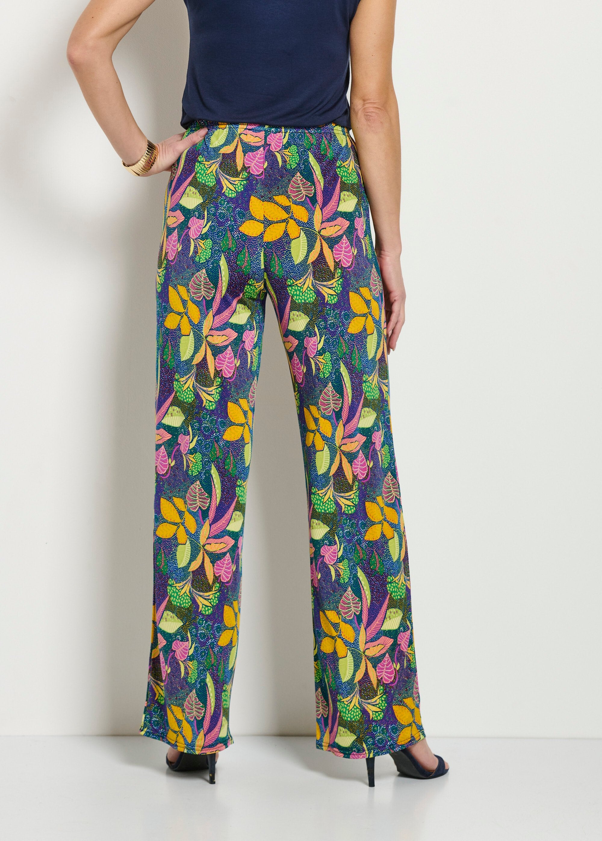 Pantaloni_fluidi_con_vita_elasticizzata_in_maglia_Rose_et_jaune_DO1_slim