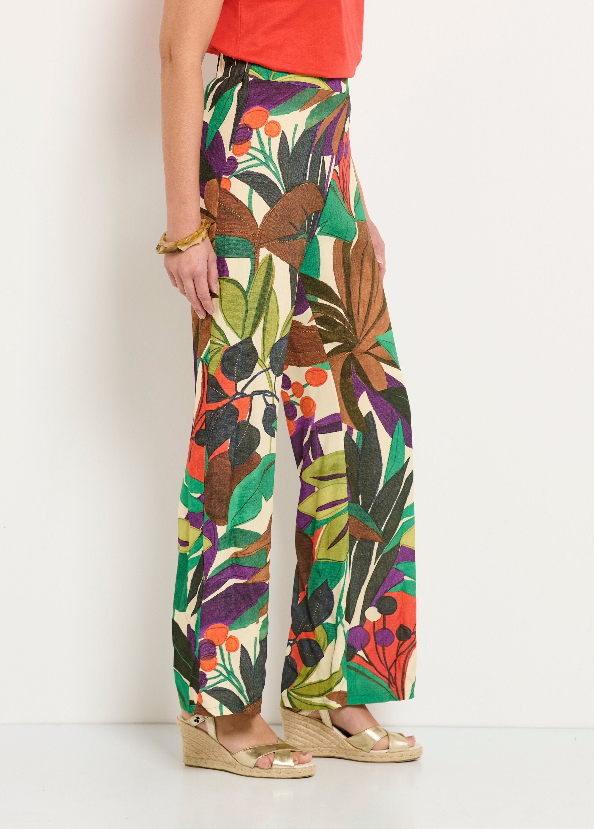 Pantaloni_a_gamba_larga_con_elastico_stampato_in_vita_Multicolore_DR1_slim