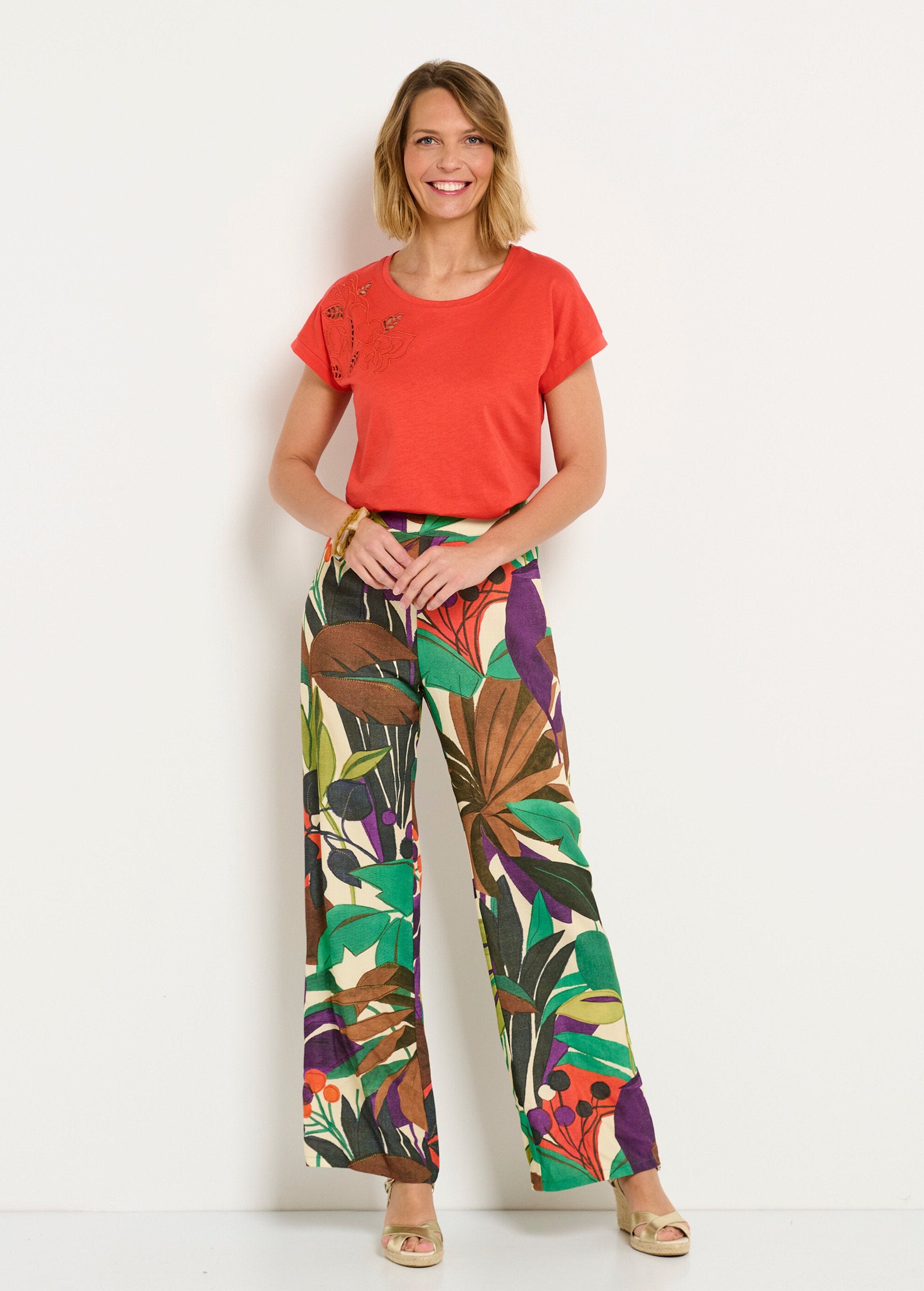 Pantaloni_a_gamba_larga_con_elastico_stampato_in_vita_Multicolore_SF1_slim