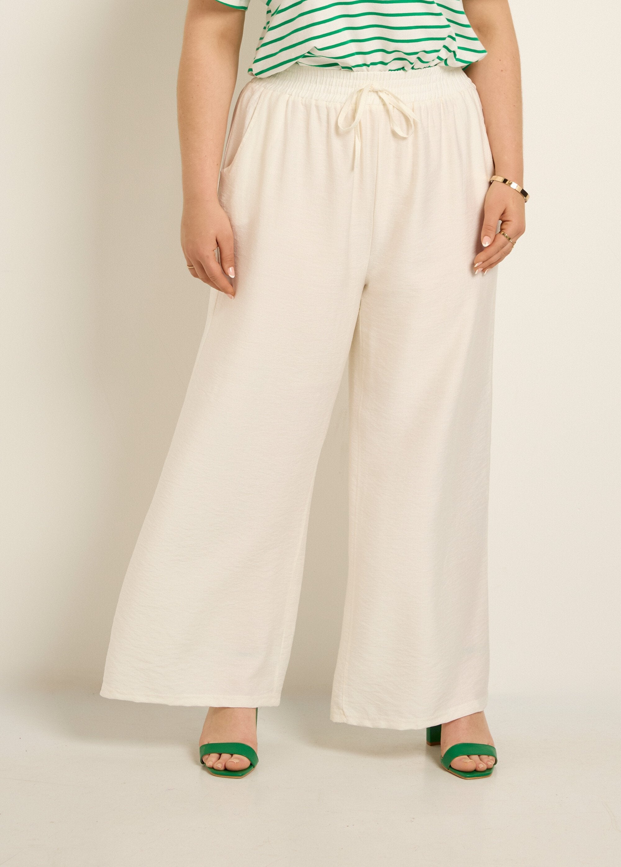 Pantaloni_a_gamba_larga_con_elastico_in_vita,_tinta_unita_Ecru_FA1_curvy