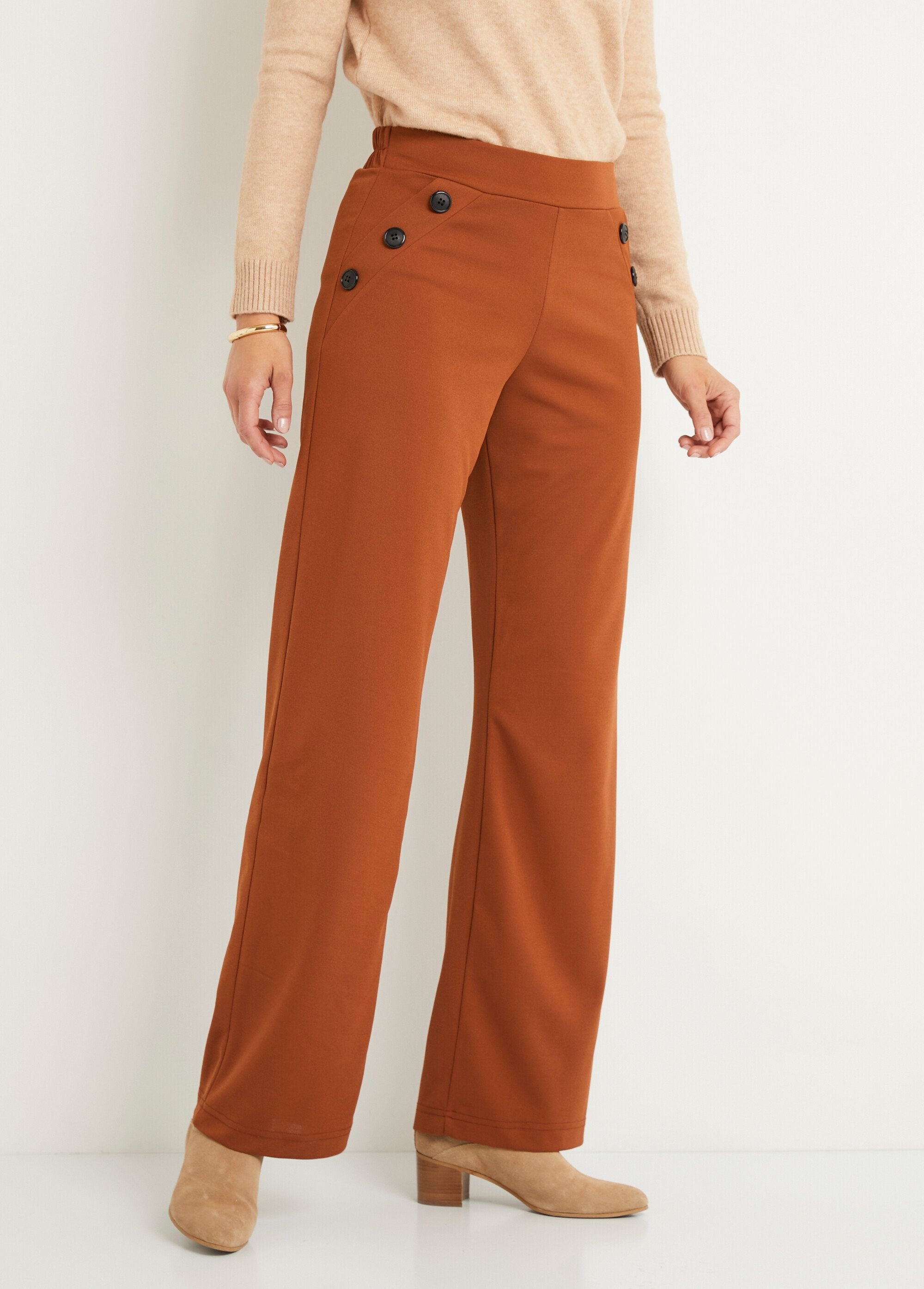 Pantaloni_a_gamba_larga_semi-elasticizzati,_tinta_unita_Camel_FA1_slim
