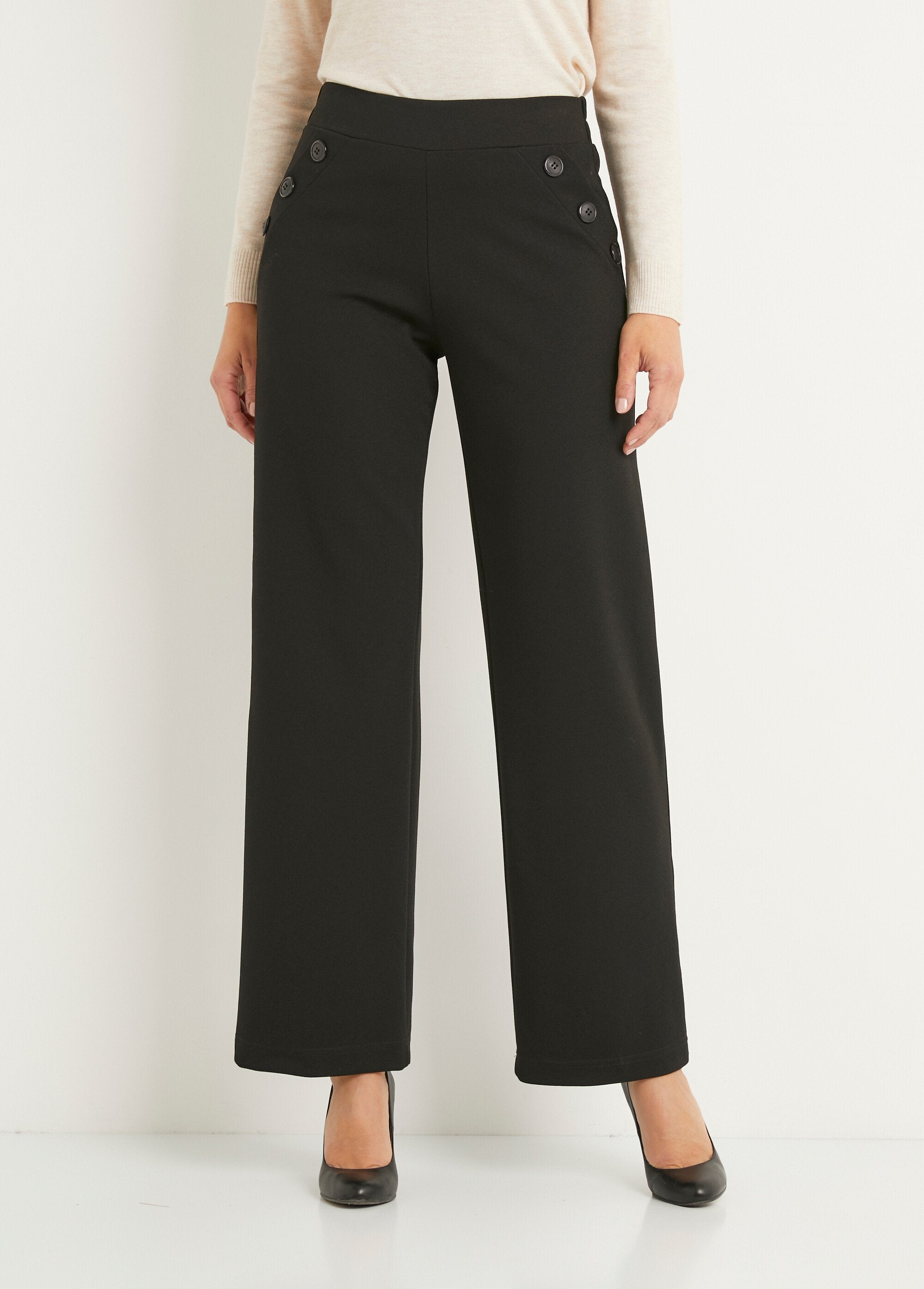 Pantaloni_a_gamba_larga_semi-elasticizzati,_tinta_unita_Noir_FA1_slim