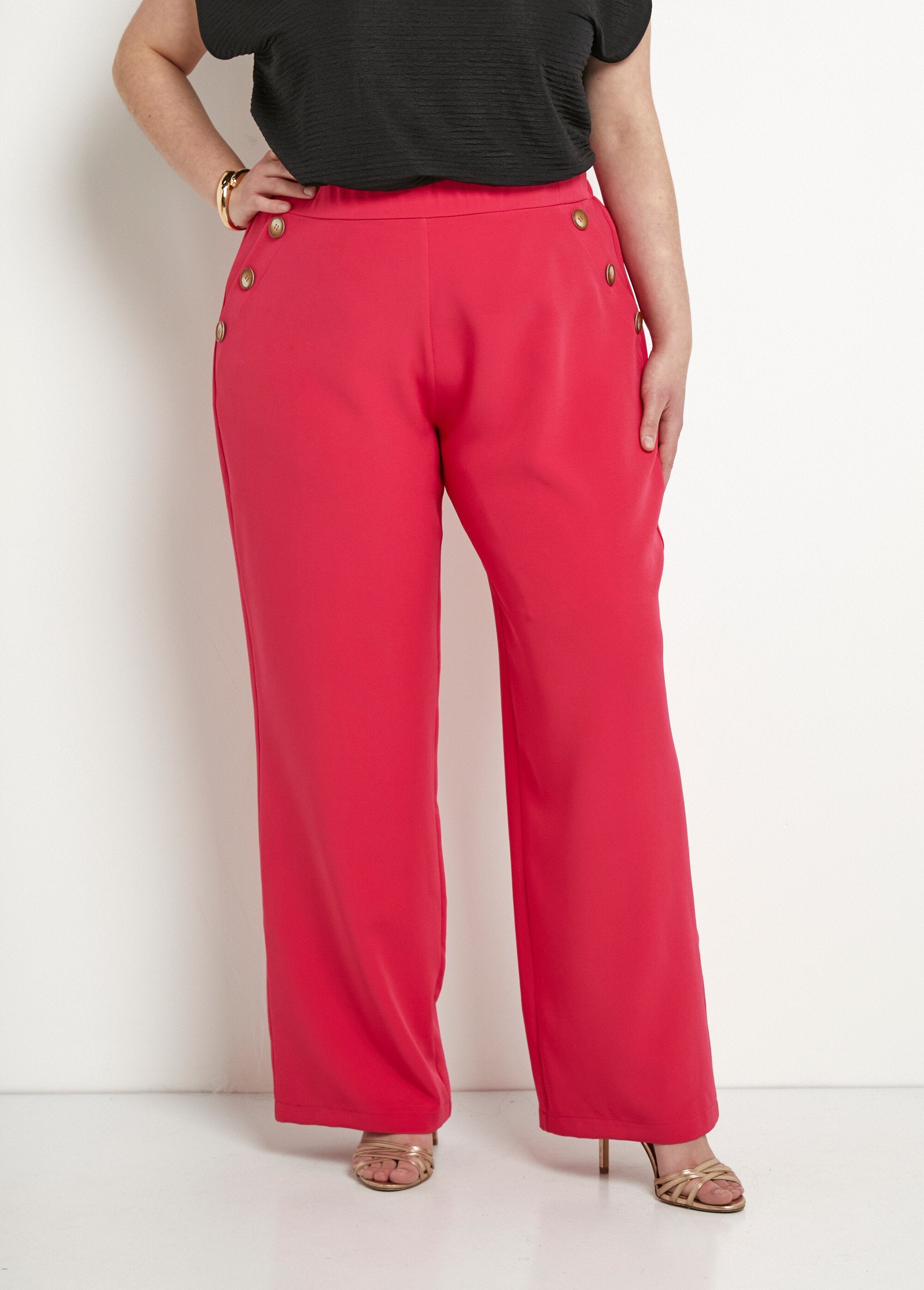 Pantaloni_tinta_unita_a_gamba_larga_con_vita_semi-elasticizzata_Fuchsia_FA1_curvy
