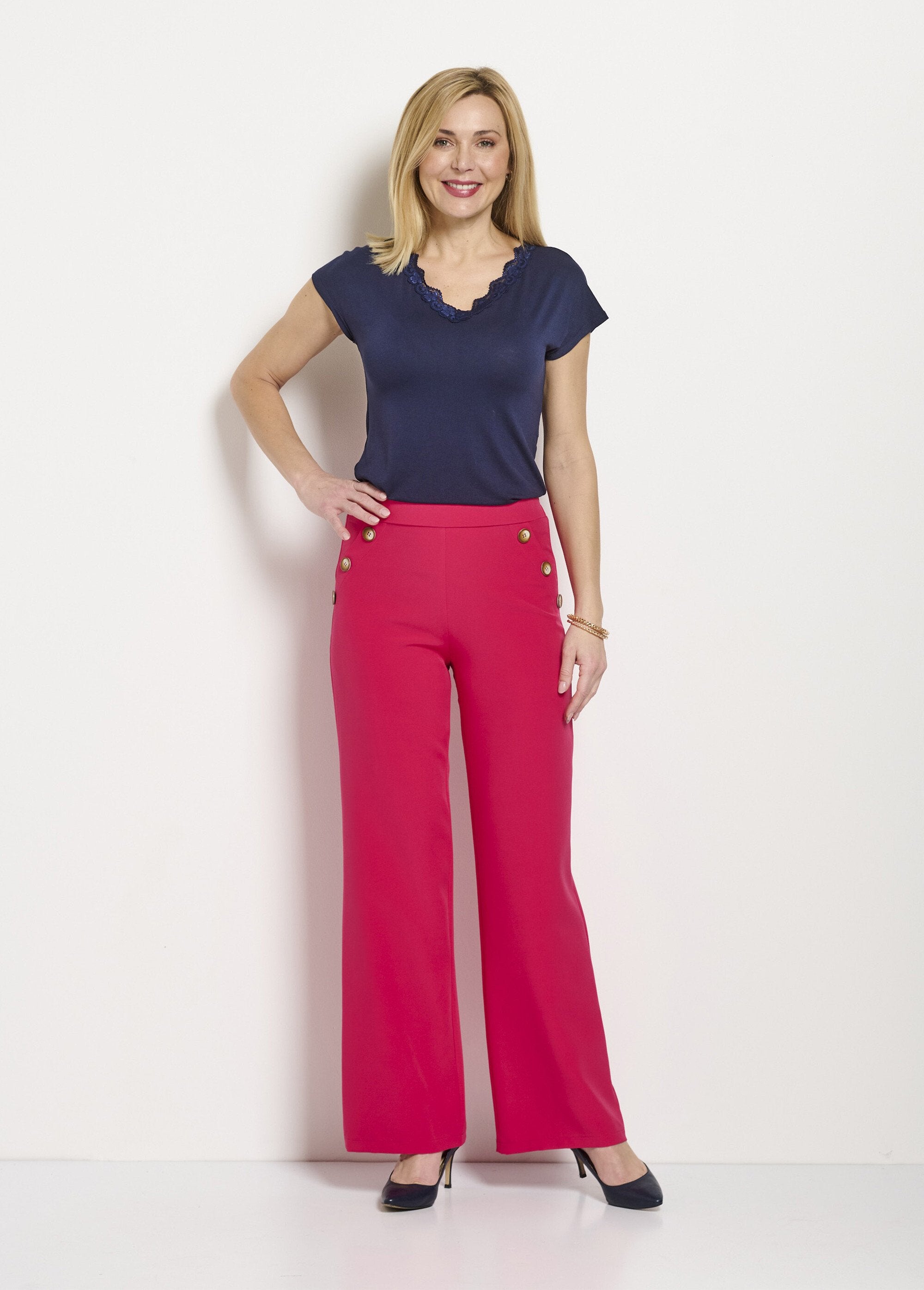 Pantaloni_tinta_unita_a_gamba_larga_con_vita_semi-elasticizzata_Fuchsia_SF1_slim