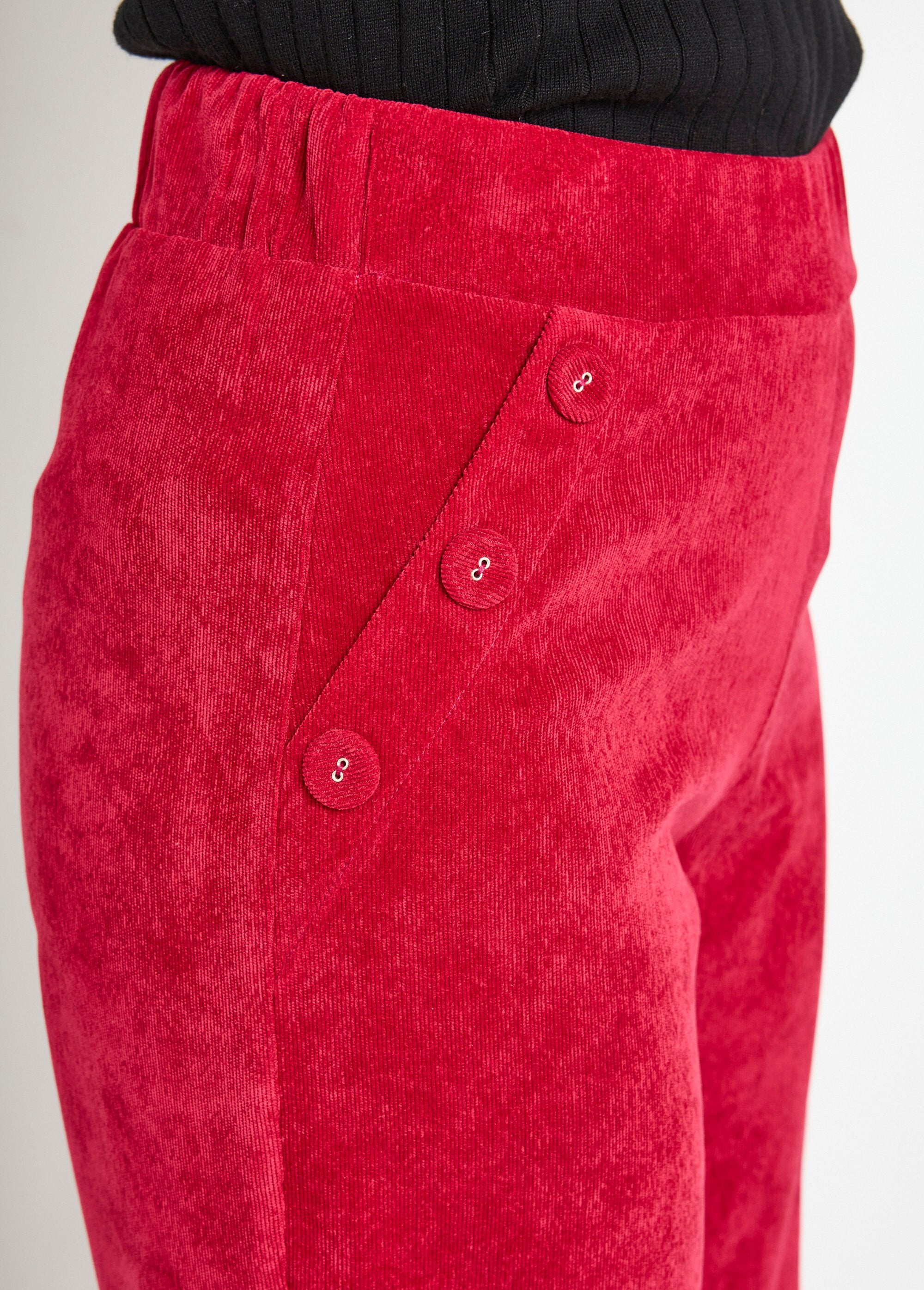 Pantalon_large_velours_milleraies_ceinture_semi-élastiquée_Rouge_DE1_slim
