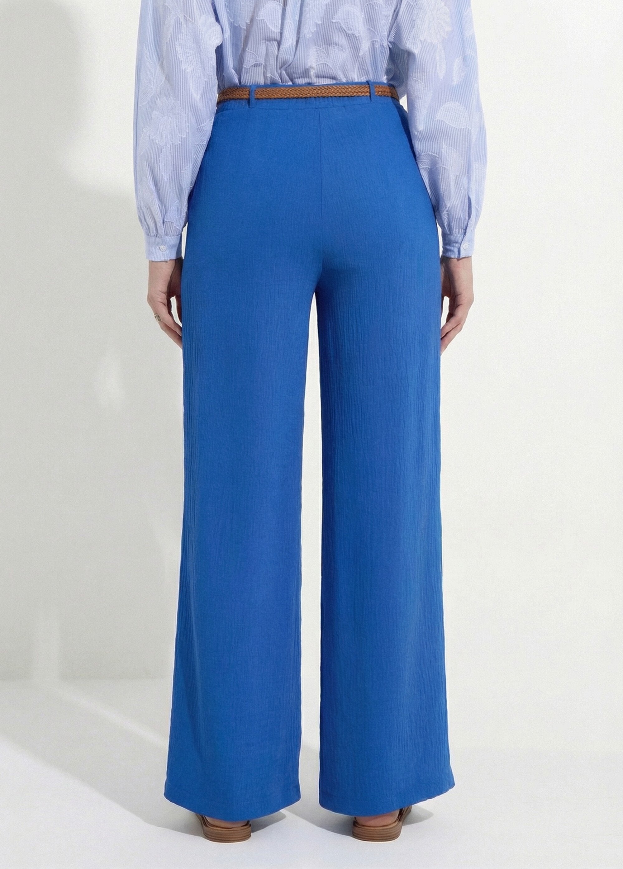 Pantaloni_in_vita_elasticizzata_con_cintura_Bleu_DO1_slim