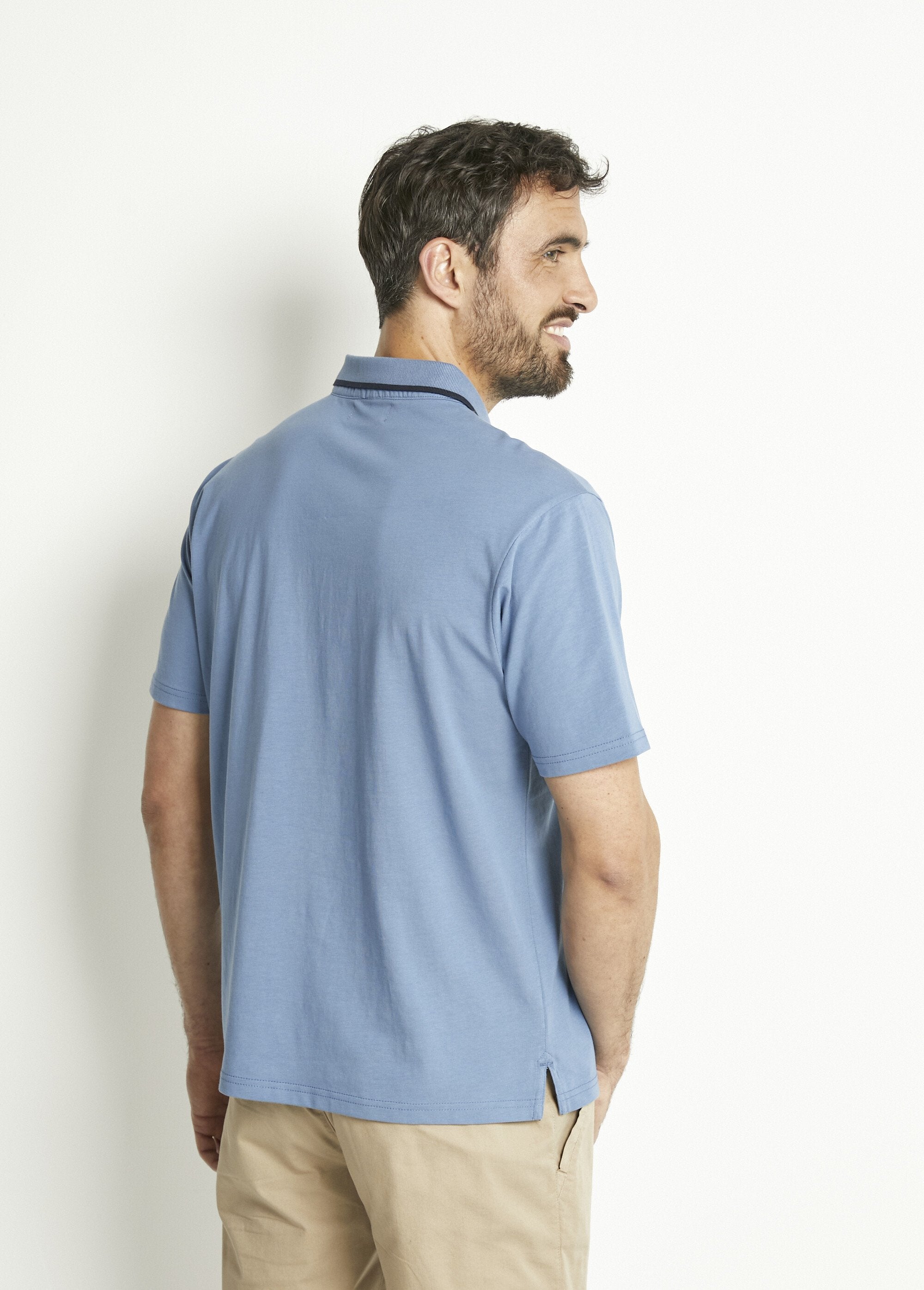 Polo_in_jersey_tinta_unita_con_colletto_in_cotone_bicolore_Indigo_DO1_slim