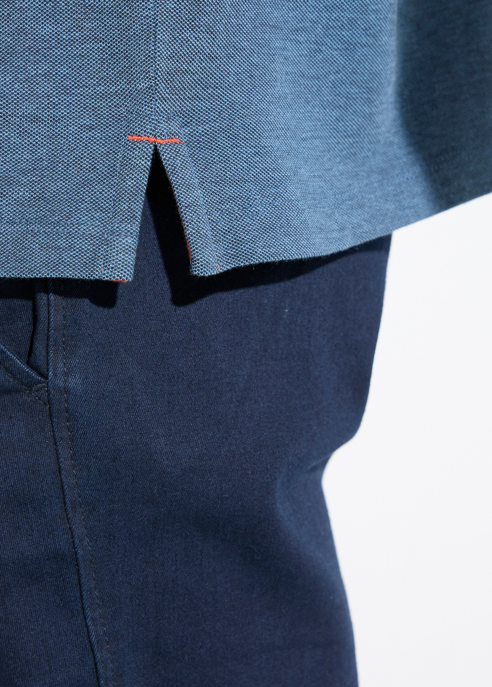 Polo_a_maniche_lunghe_in_piqué_di_cotone_Bleu_DE3_slim