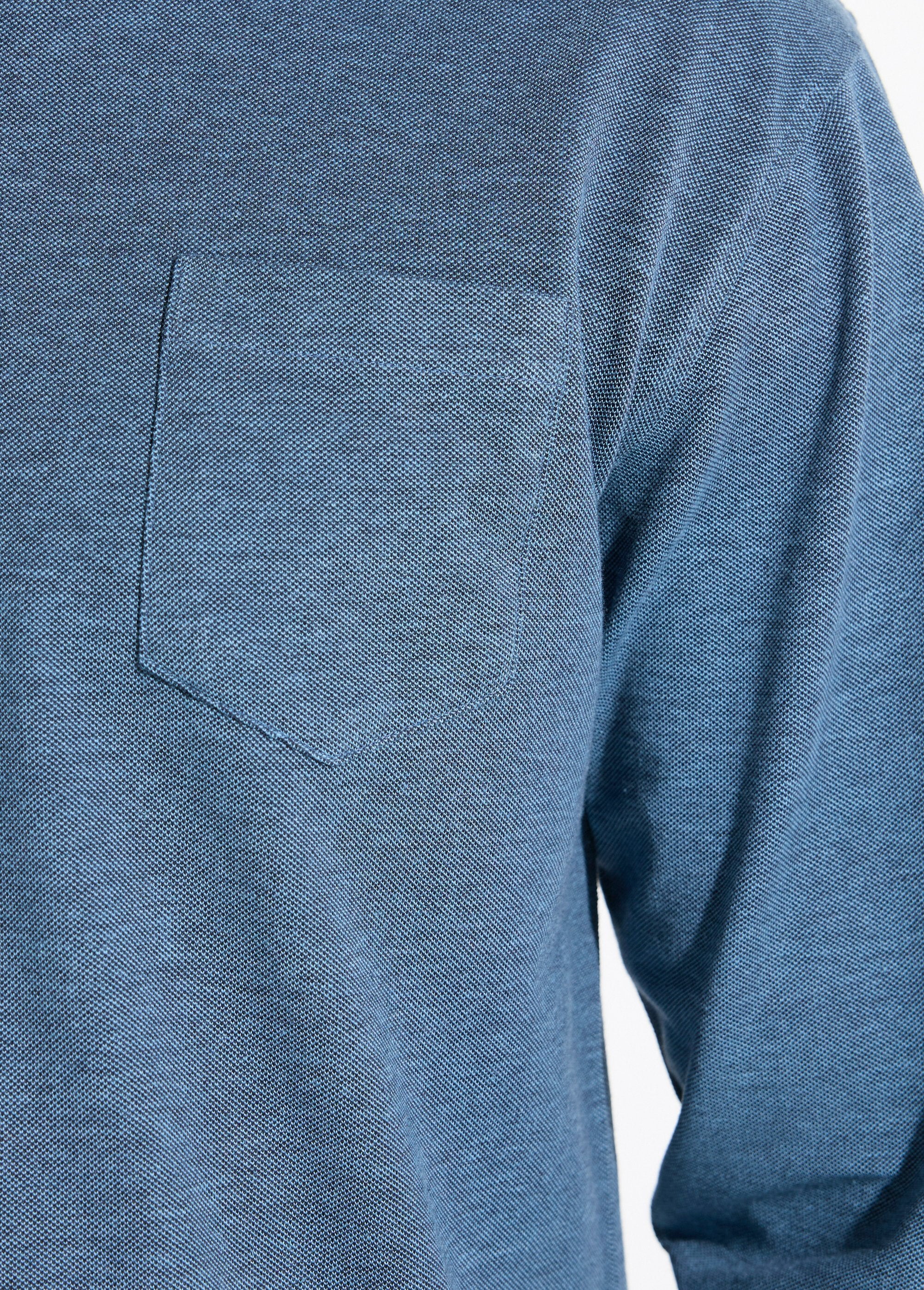 Polo_a_maniche_lunghe_in_piqué_di_cotone_Bleu_DE4_slim