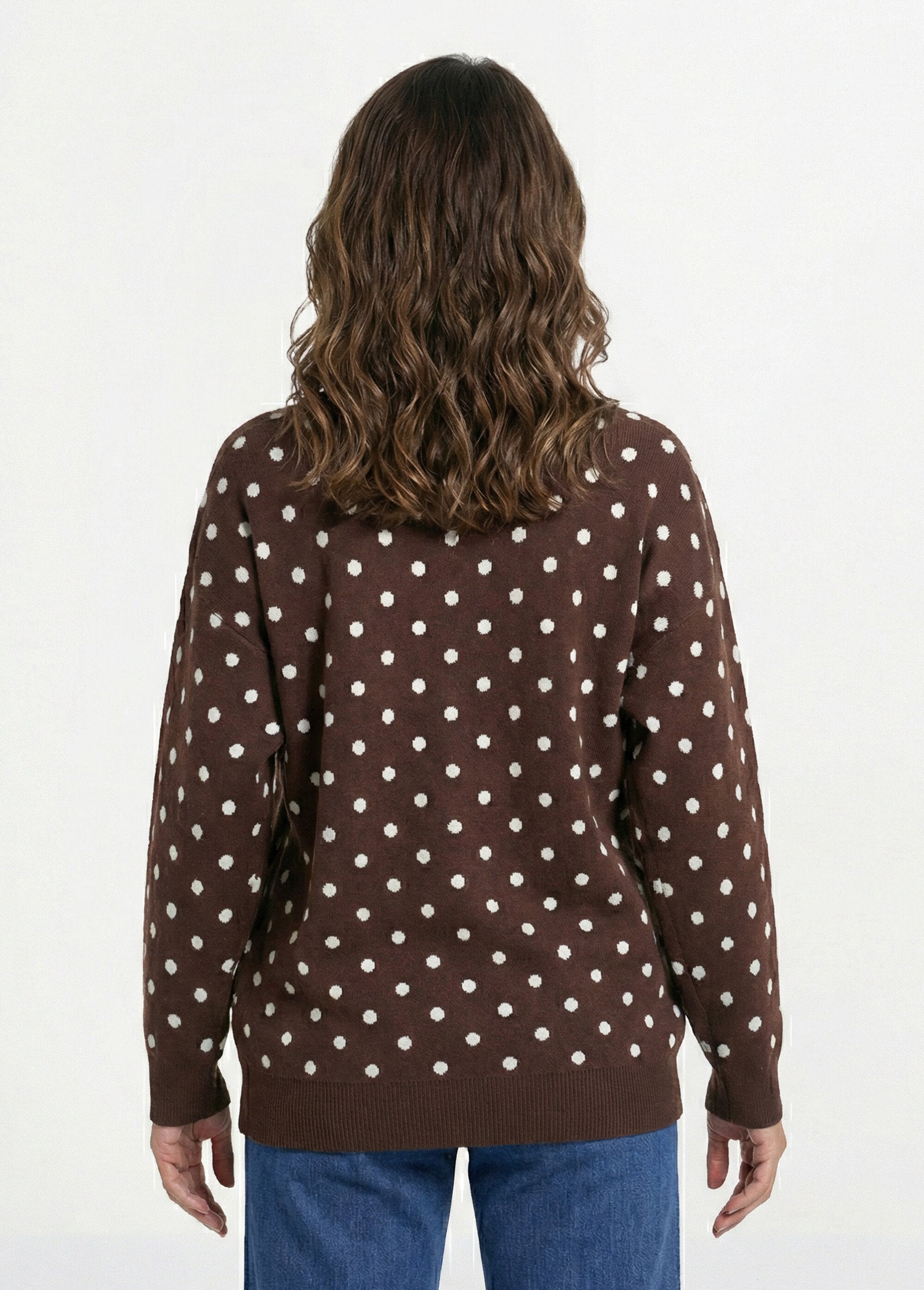 Maglione_a_pois_con_scollo_rotondo,_maglia_jacquard_Chocolat_DO1_slim