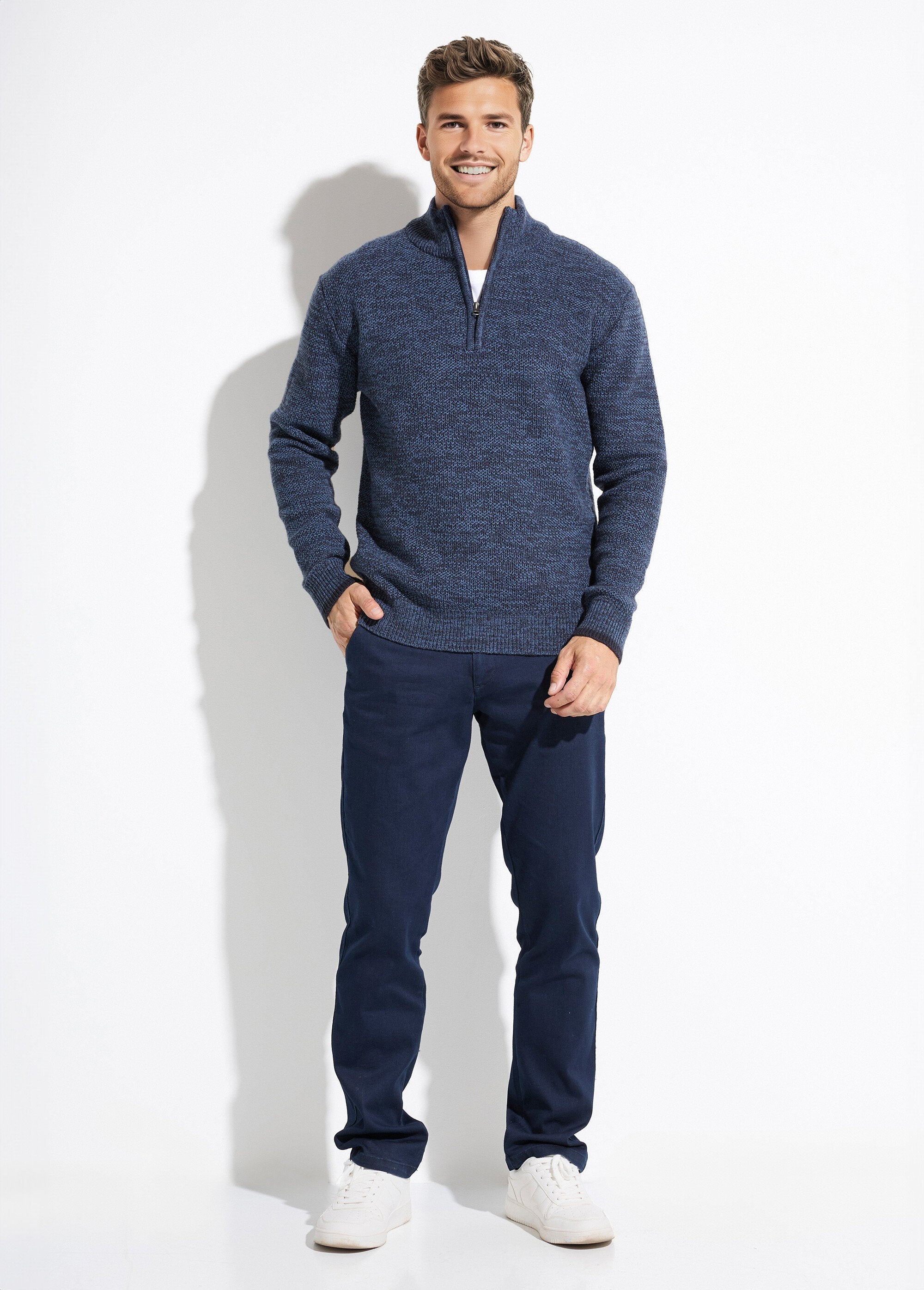 Maglione_con_zip_a_collo_alto_in_lana_screziata_Bleu_SF1_slim