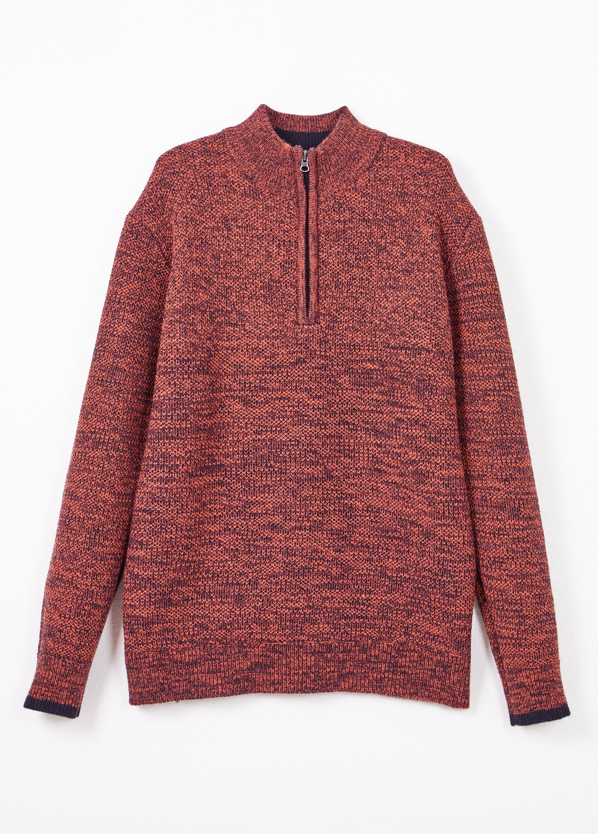 Maglione_con_zip_a_collo_alto_in_lana_screziata_Brique_AP1_slim