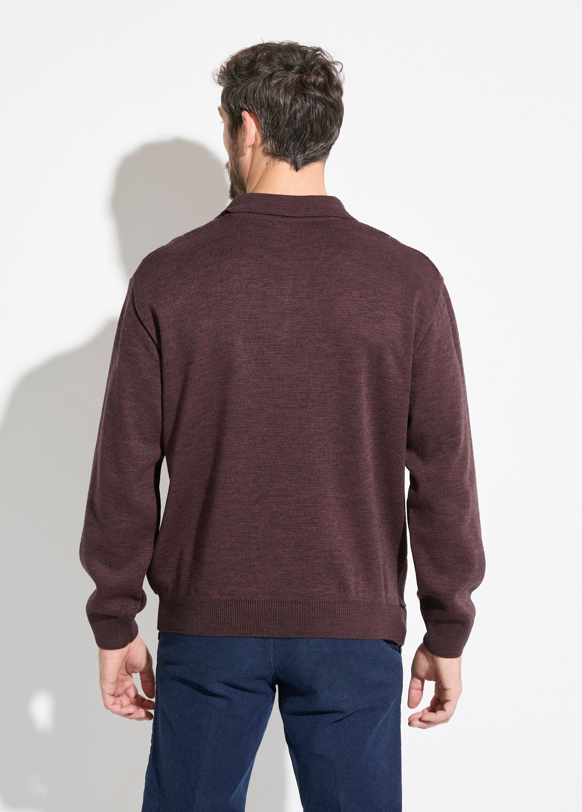 Maglione_a_maniche_lunghe_in_lana_jacquard_con_scollo_a_polo_Bordeaux_DO1_slim