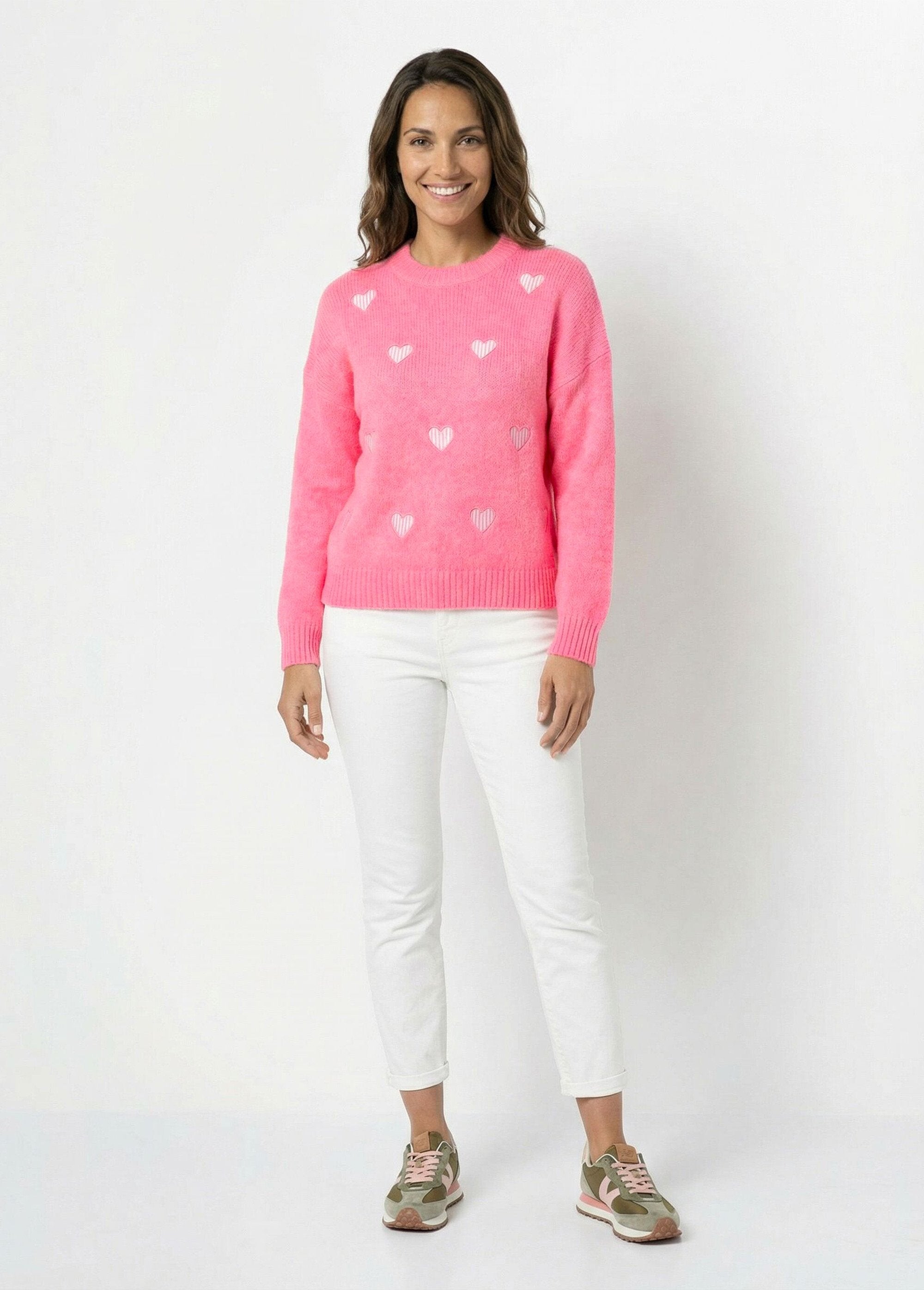 Maglia_a_girocollo_con_cuori_a_righe_e_lana_Rose_fluo_SF1_slim