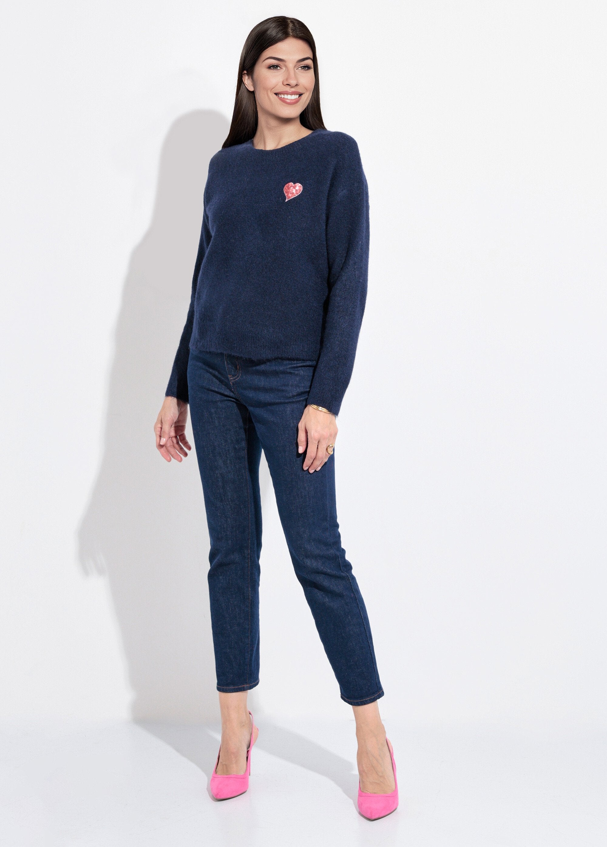 Maglia_con_scollo_rotondo_e_dettaglio_in_paillettes_Marine_SF1_slim