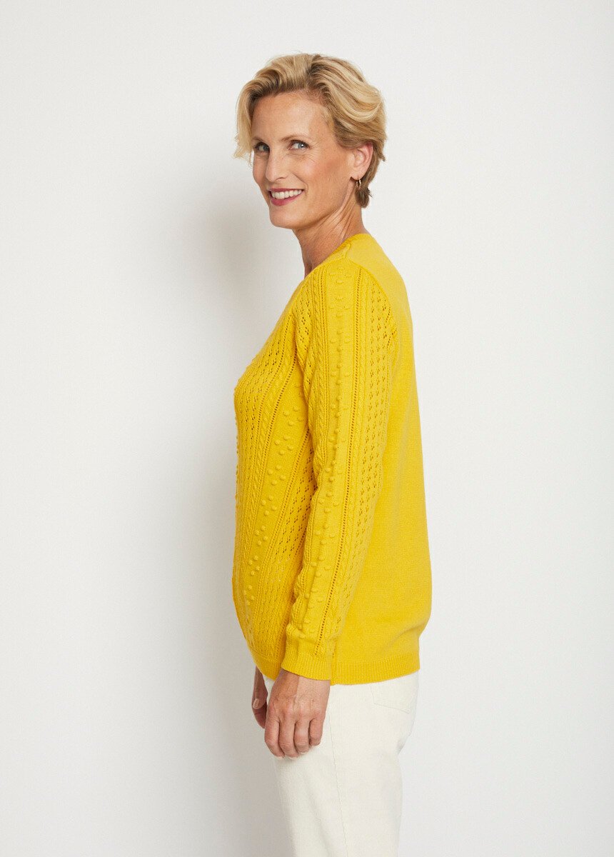 Maglia_traforata_con_scollo_rotondo_e_palline_Miel_DR1_slim