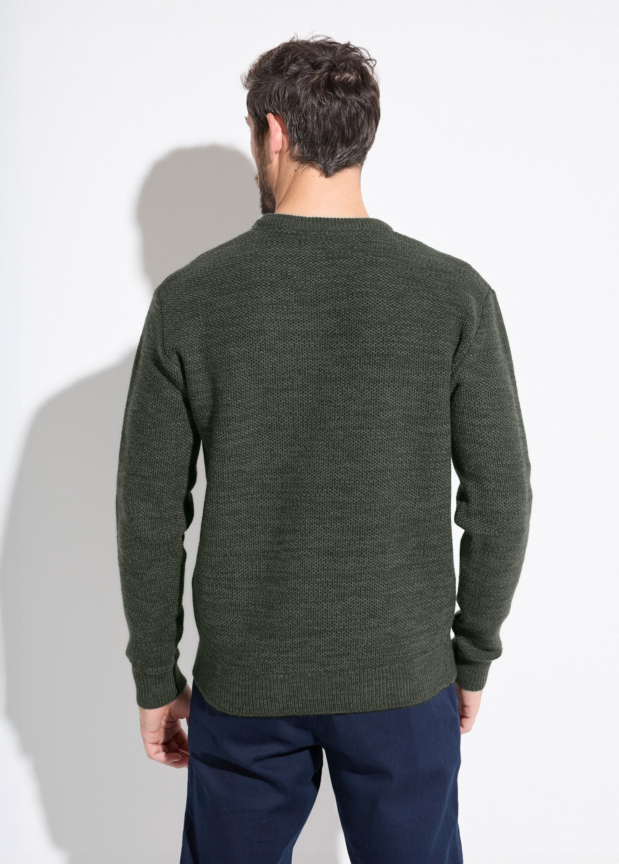 Maglia_con_scollo_rotondo_in_lana_screziata,_maniche_lunghe_Vert_DO1_slim
