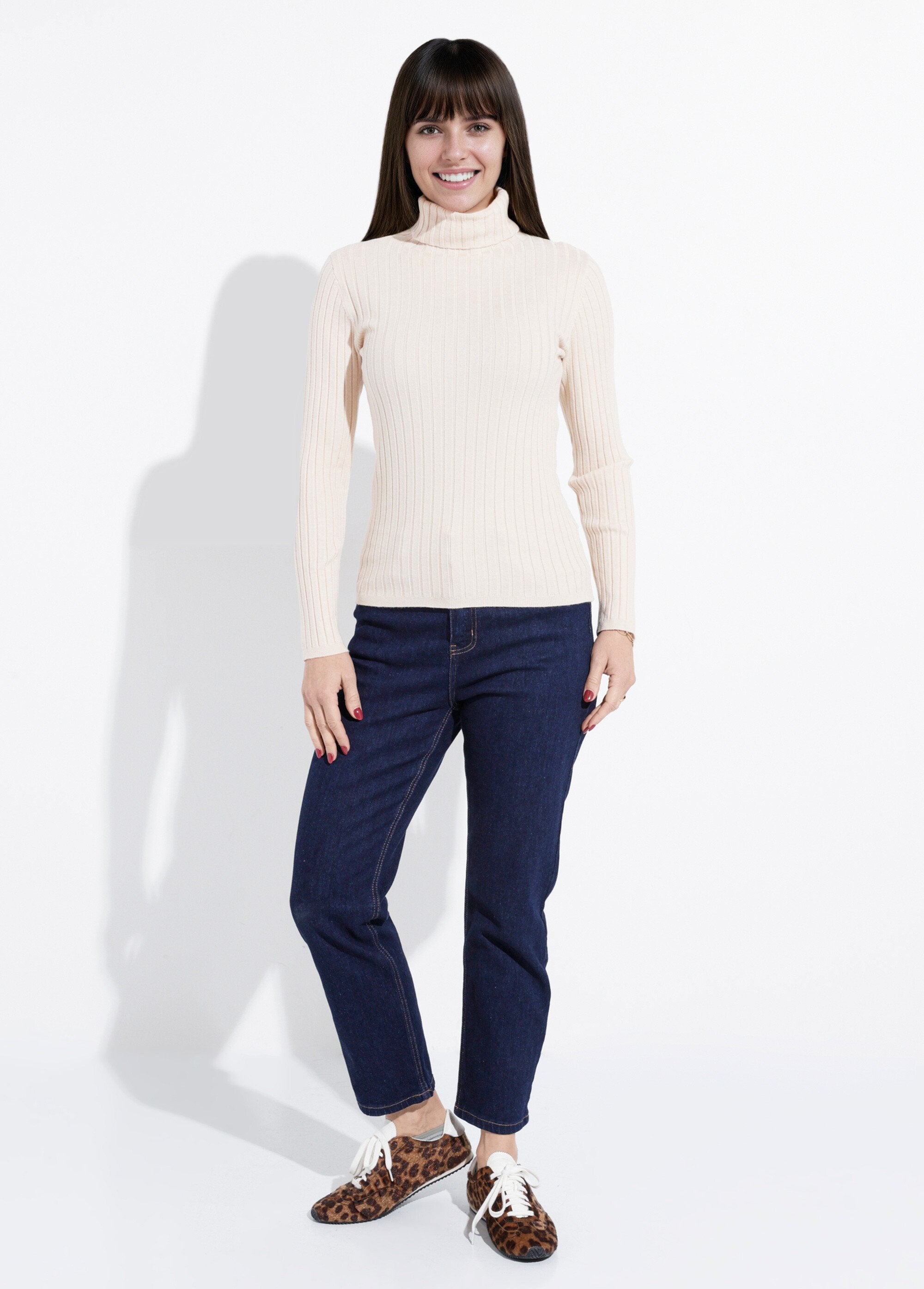 Maglia_dolcevita_slim,_maglia_piatta_Beige_SF1_slim