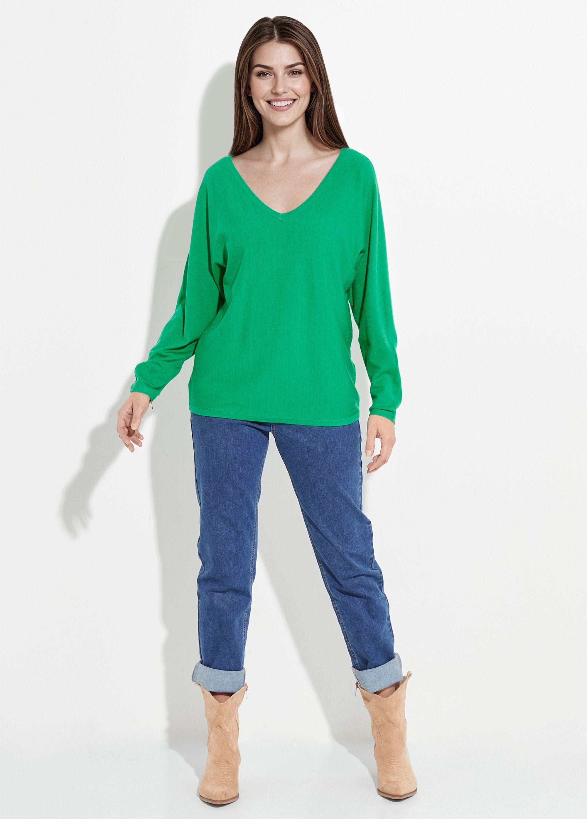 Maglia_con_scollo_a_V,_maglia_fine,_eco-responsabile_Vert_vif_SF1_slim