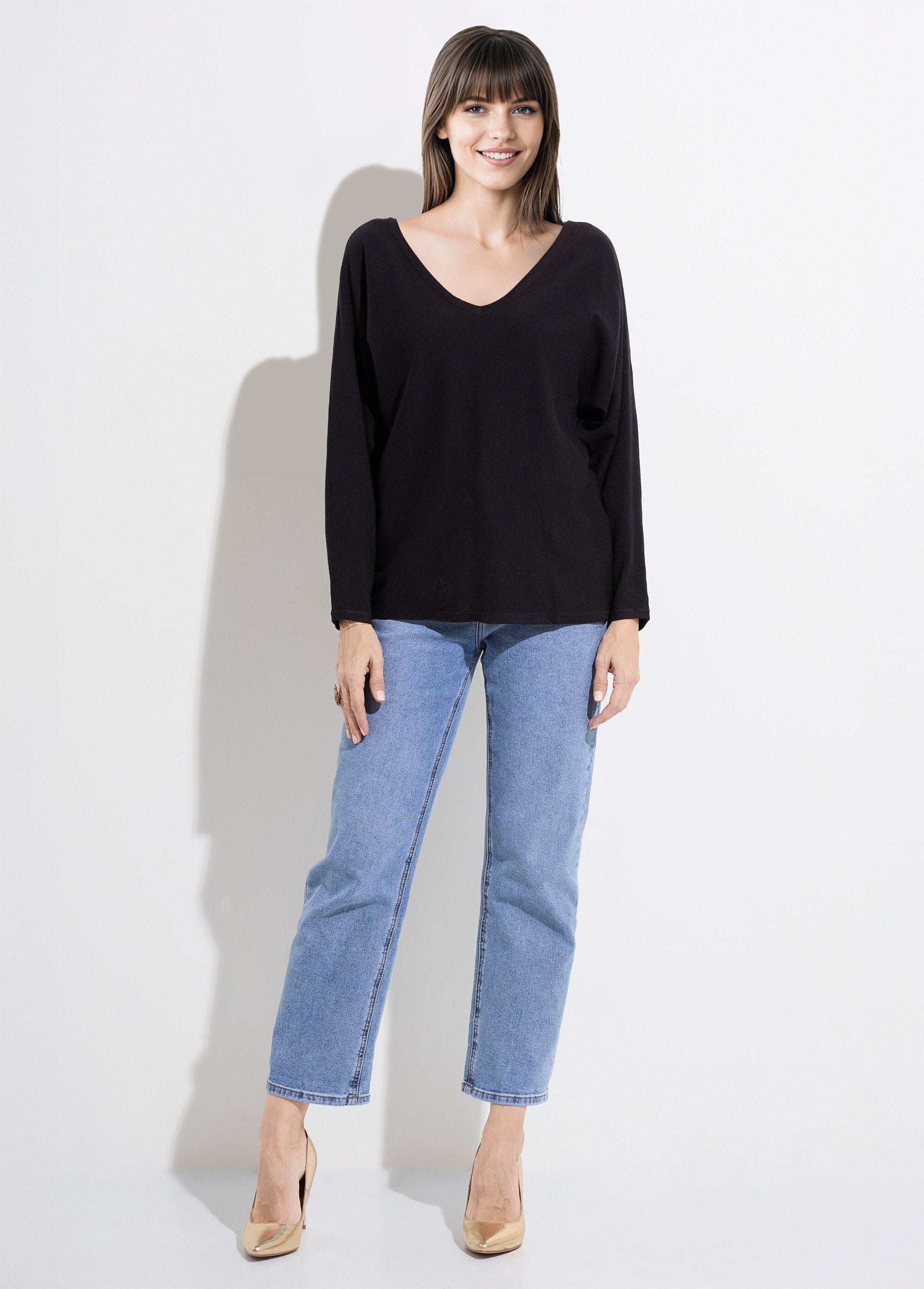 Maglia_con_scollo_a_V,_maglia_fine,_eco-responsabile_Noir_SF1_slim