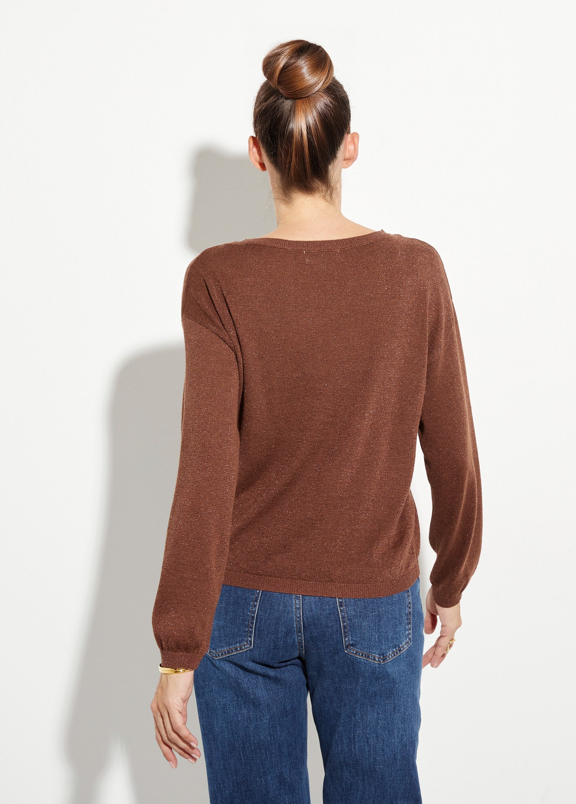 Maglione_corto_in_maglia_metallica_fine_Marron_DO1_slim