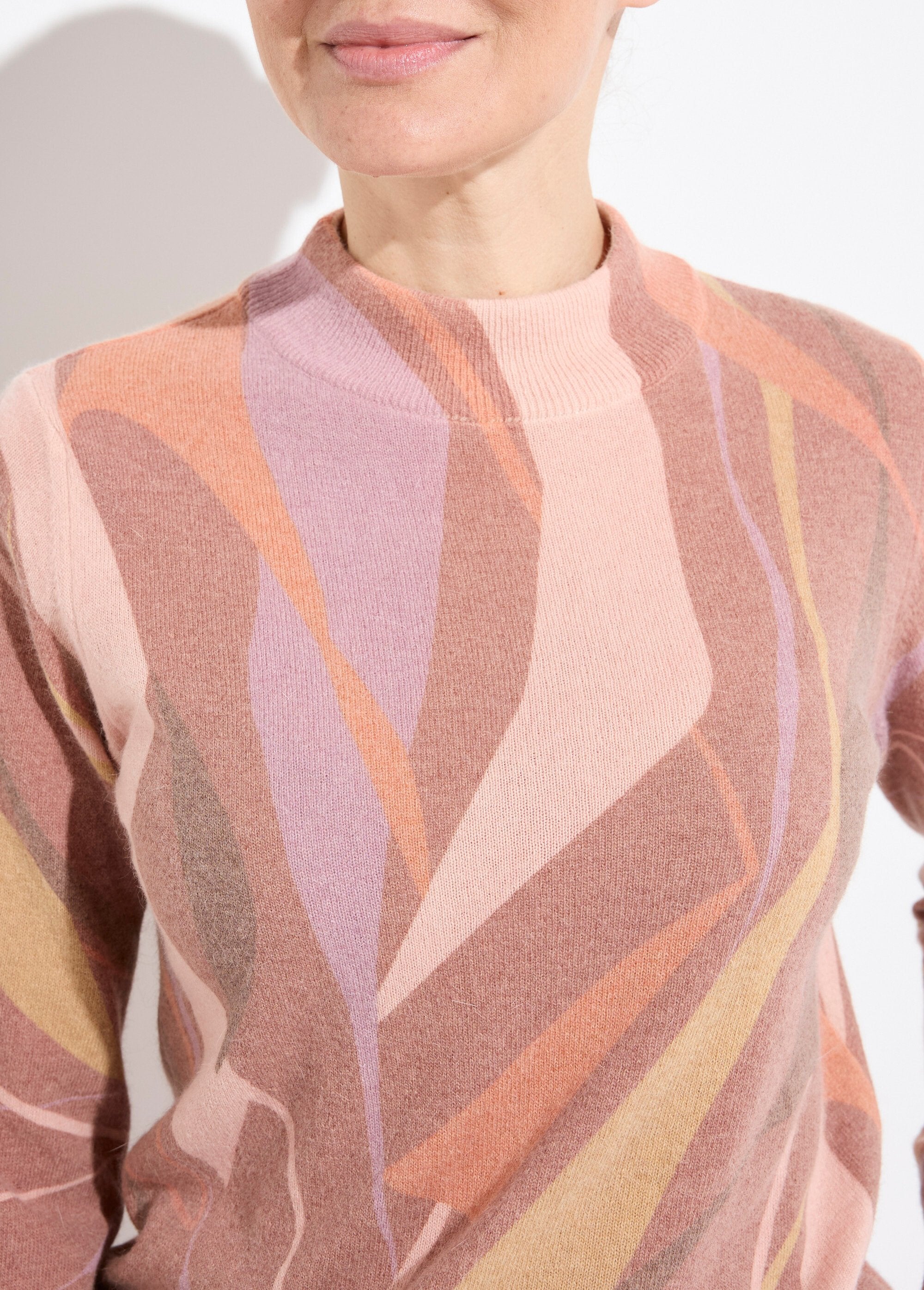 Caldo_maglione_a_collo_alto_con_stampa_in_lana_e_angora_Noisette_et_beige_DE1_slim