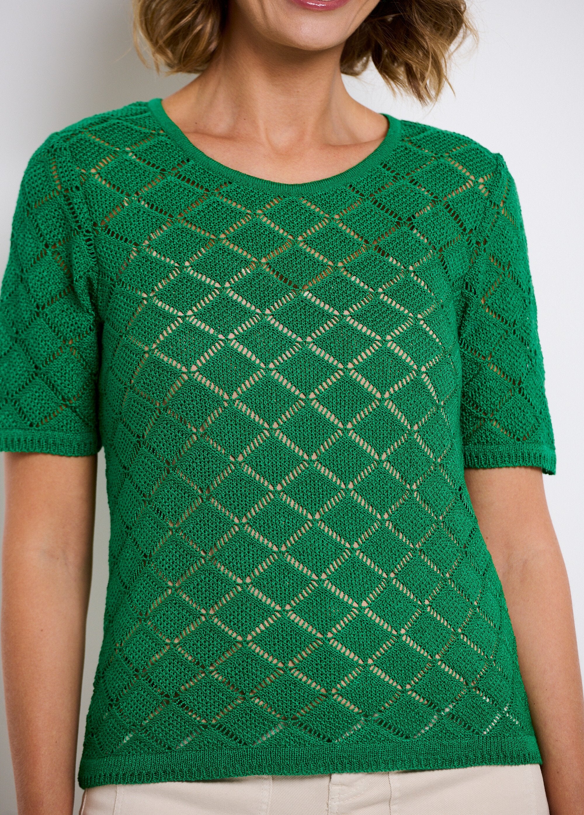 Maglia_sottile_traforata_a_maniche_corte_Vert_DE1_slim