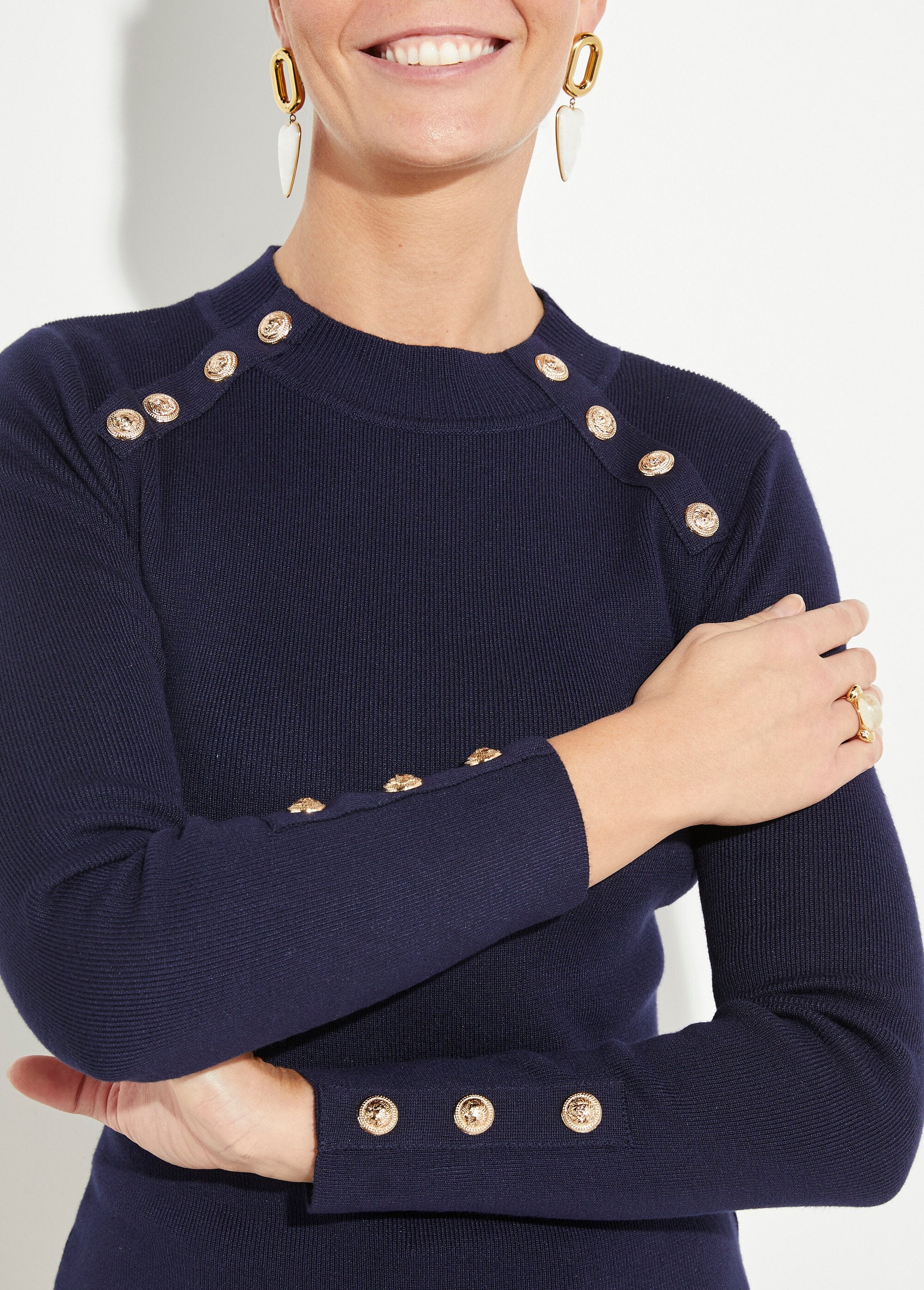 Maglia_jacquard_con_collo_alto_e_bottoni_in_metallo_Marine_DE1_slim
