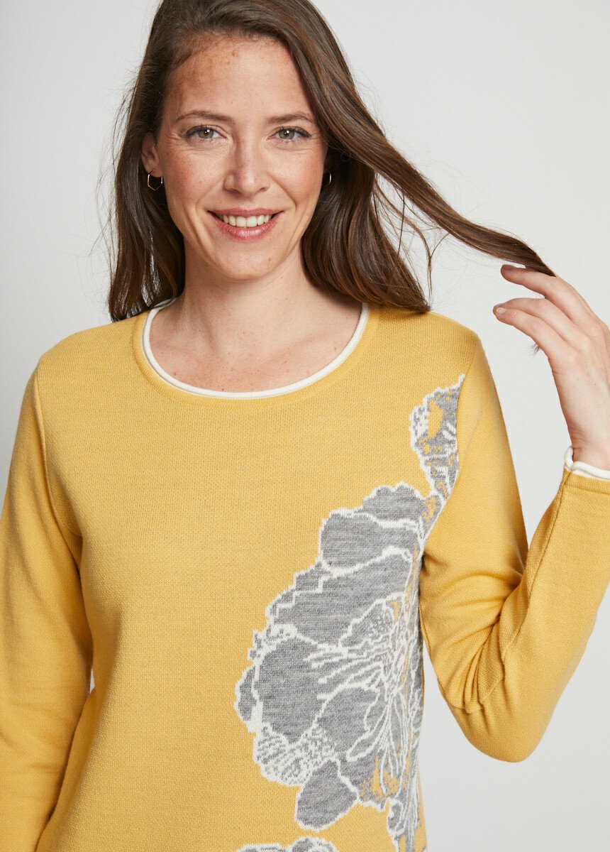 Maglia_con_scollo_rotondo_in_jacquard_floreale_e_lana_Miel_et_gris_DE1_slim