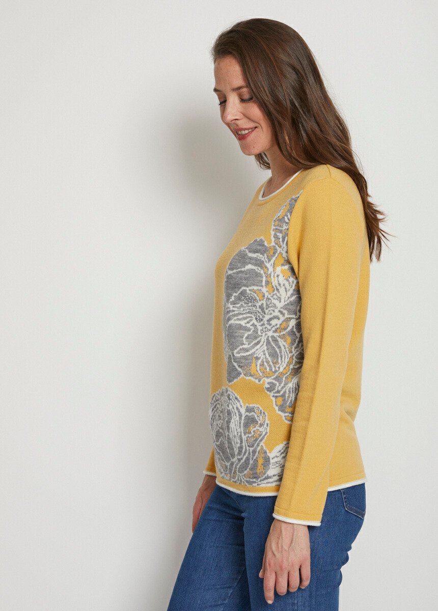Maglia_con_scollo_rotondo_in_jacquard_floreale_e_lana_Miel_et_gris_DR1_slim