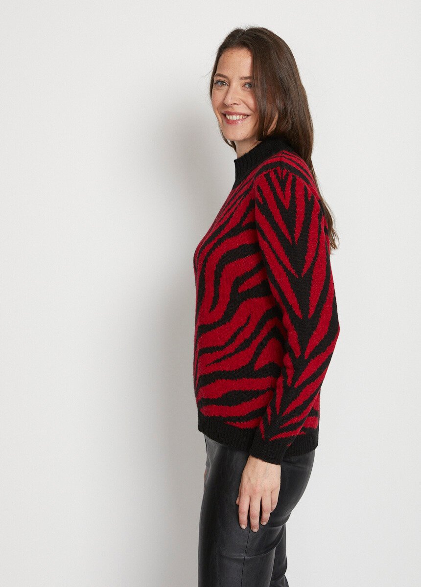 Maglione_jacquard_zebrato_con_collo_alto_Rouge_et_noir_DR1_slim