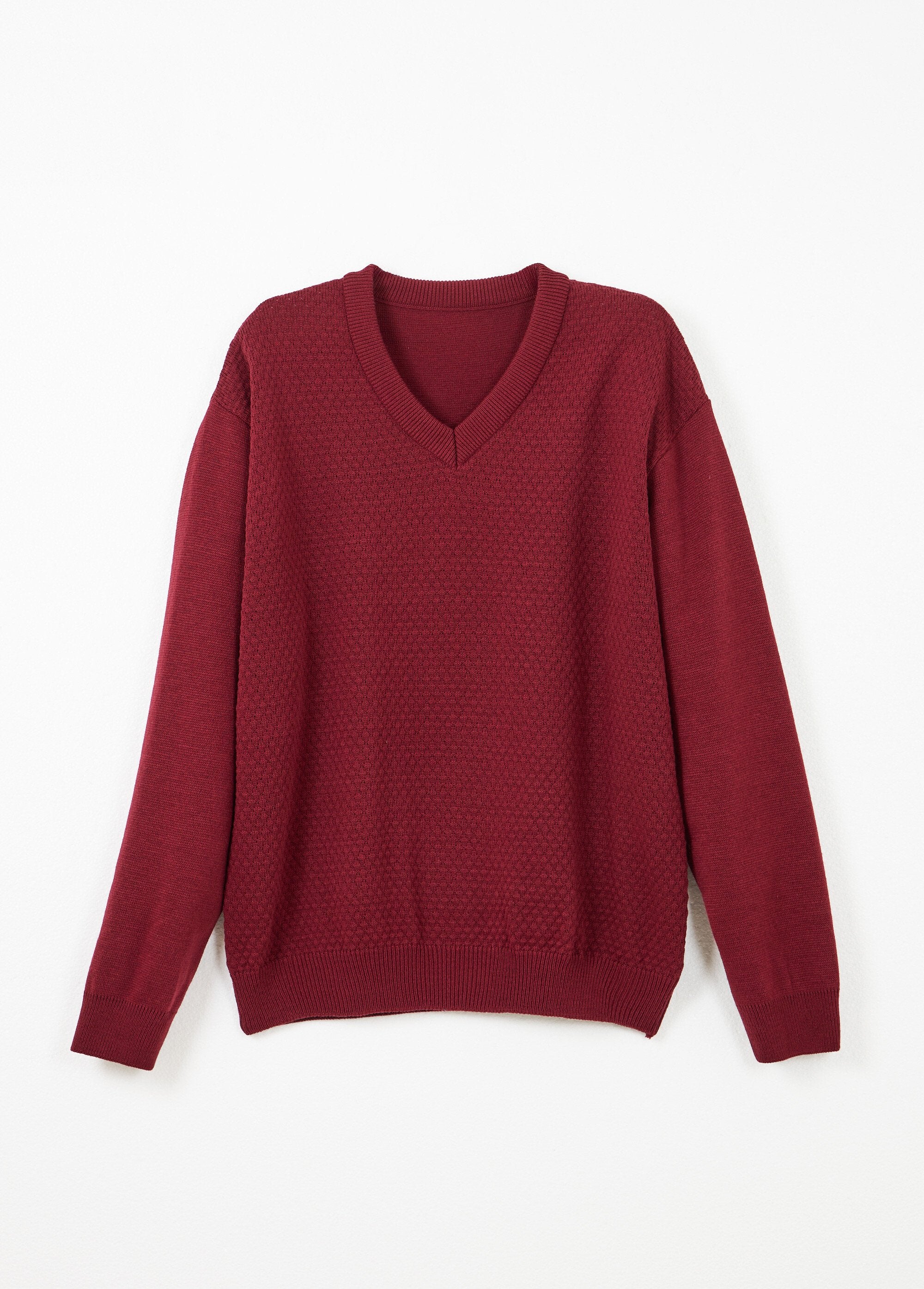 Maglia_in_lana_con_scollo_a_V_e_maniche_lunghe_Bordeaux_AP1_slim