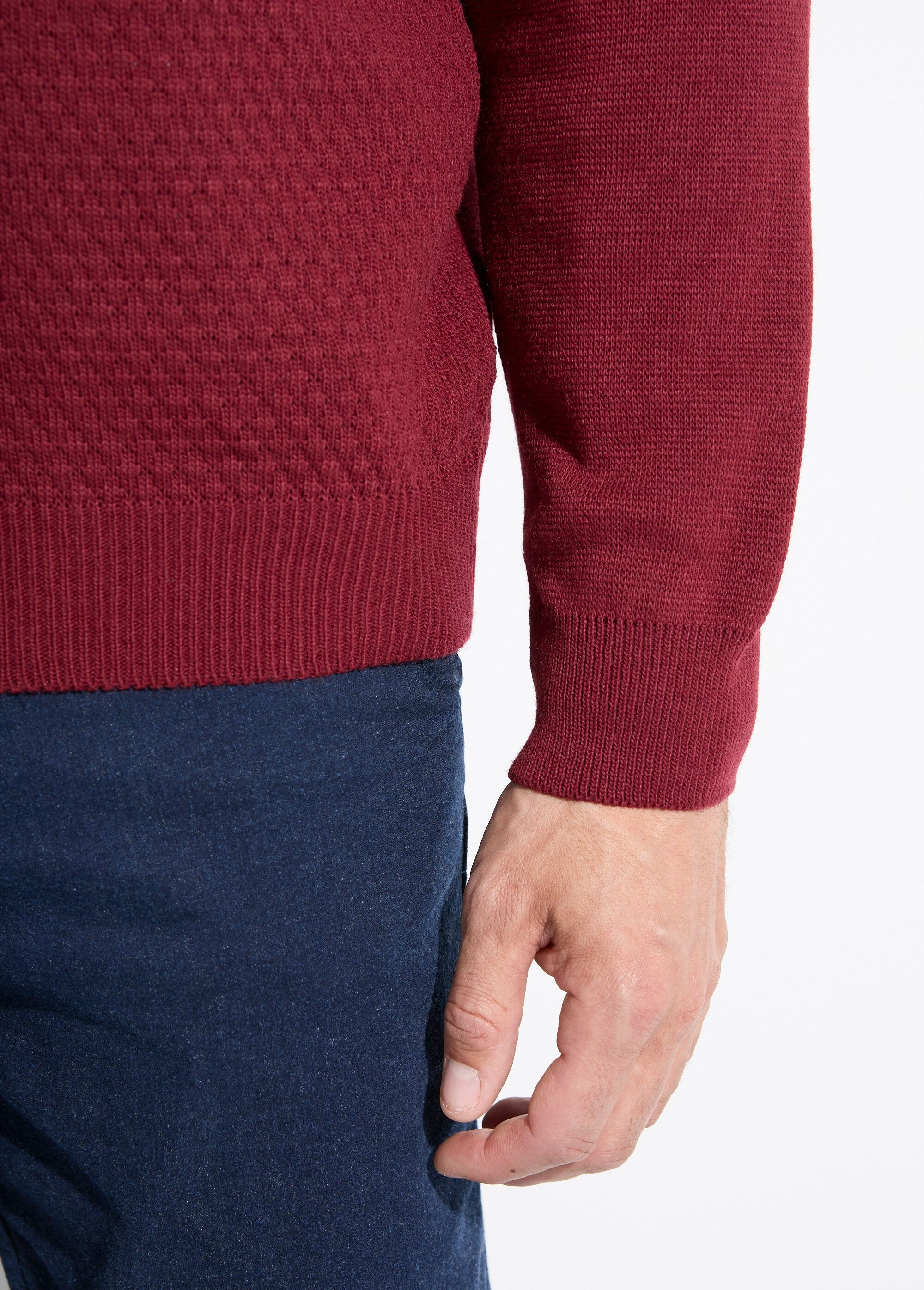 Maglia_in_lana_con_scollo_a_V_e_maniche_lunghe_Bordeaux_DE2_slim