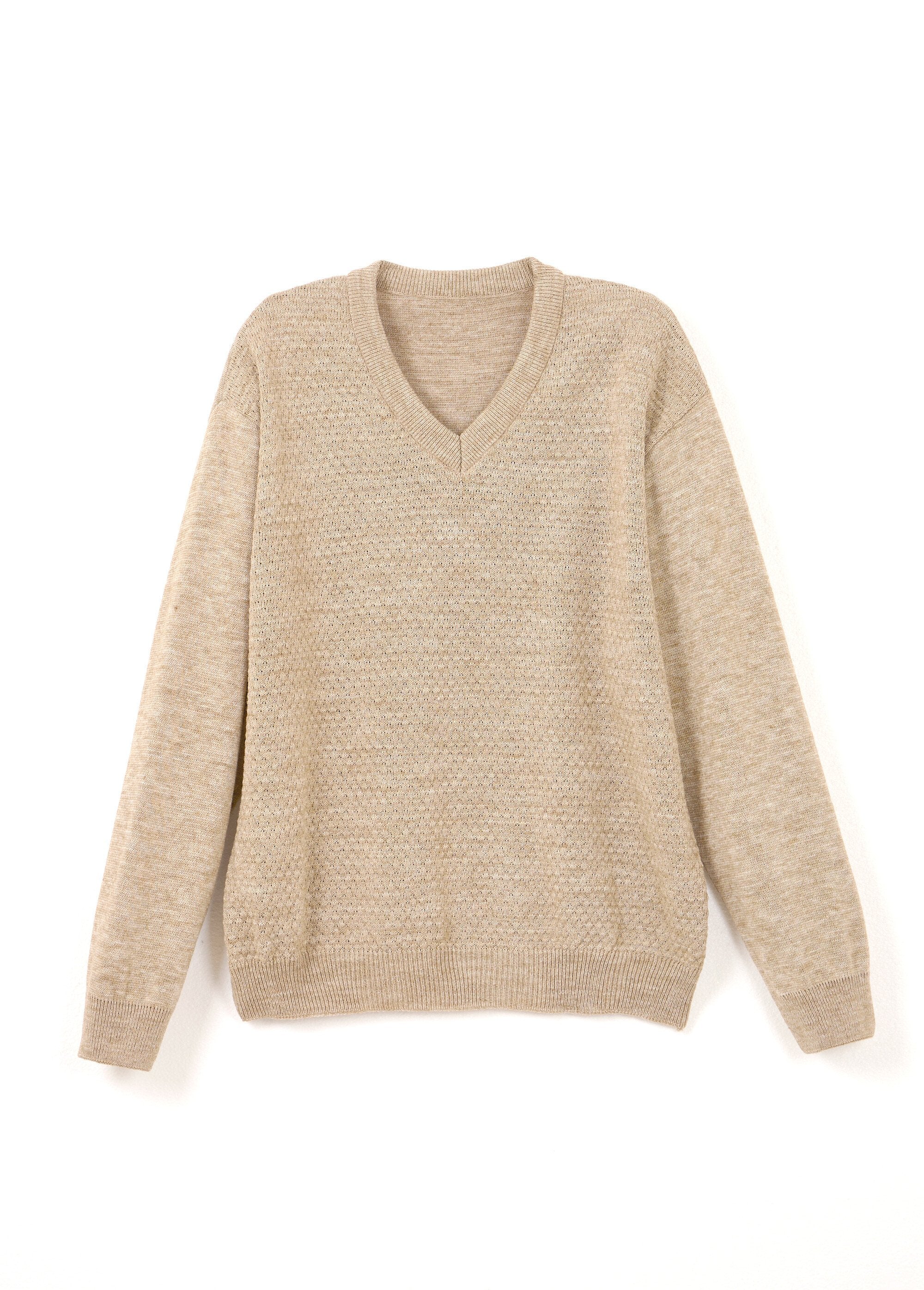 Maglia_in_lana_con_scollo_a_V_e_maniche_lunghe_Beige_AP1_slim