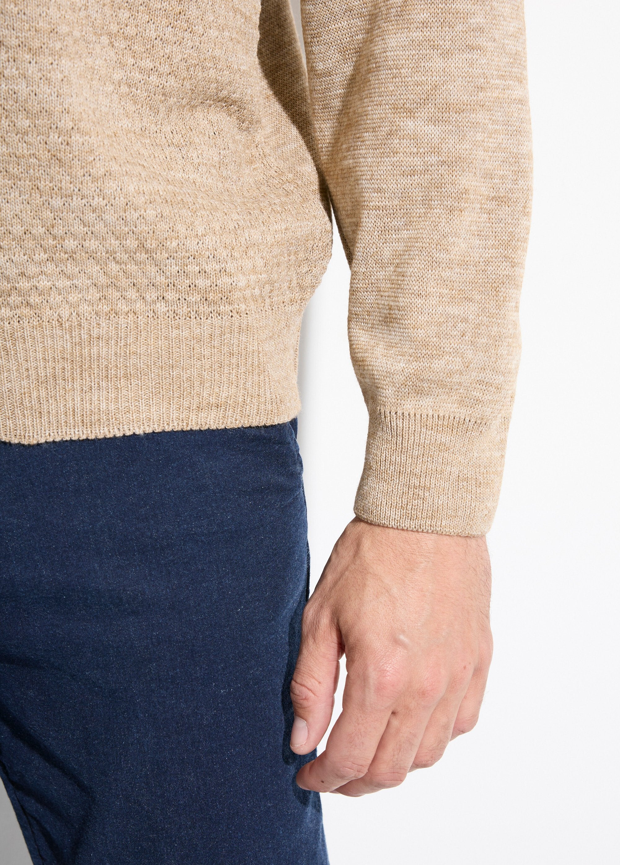 Maglia_in_lana_con_scollo_a_V_e_maniche_lunghe_Beige_DE2_slim