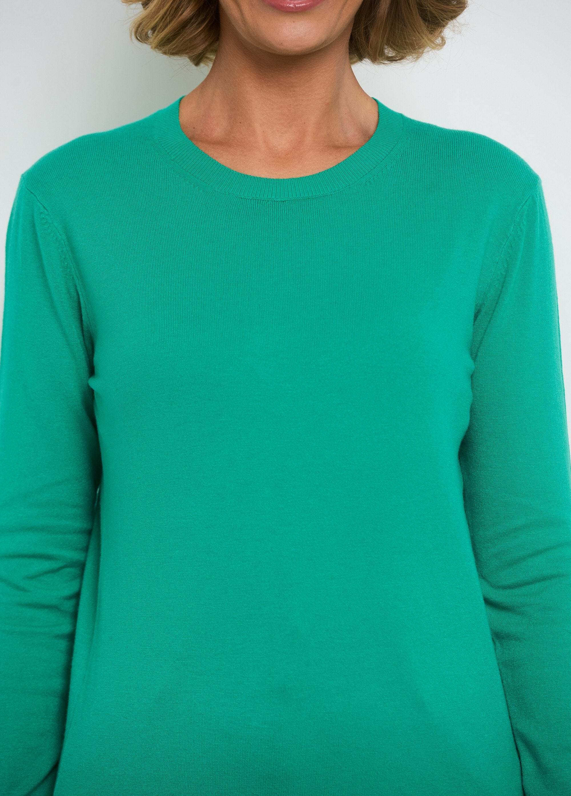 Maglia_a_maniche_lunghe_in_maglia_sottile_Vert_DE1_slim
