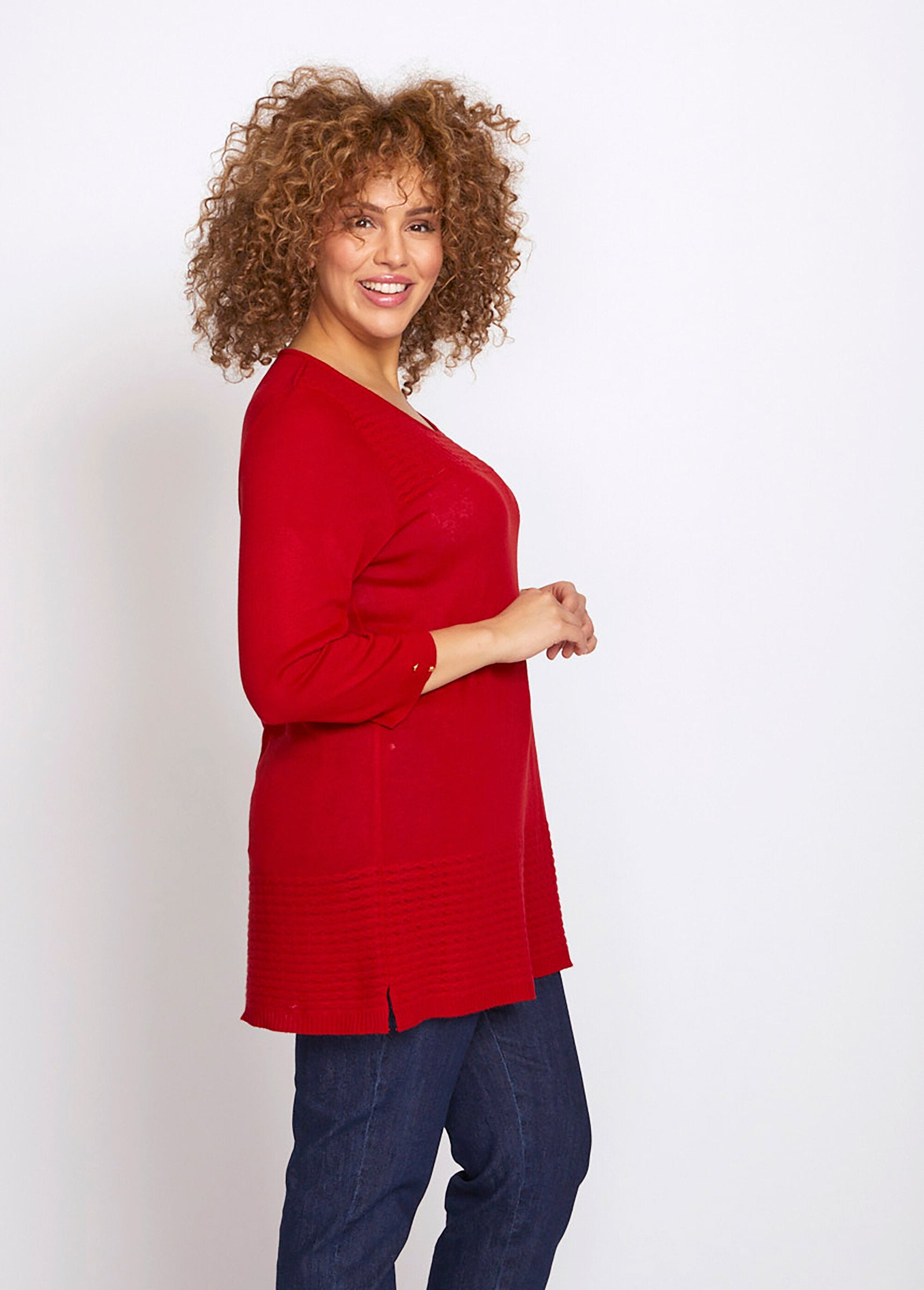 Tunica_in_maglia_con_maniche_a_3/4_Carmin_DR1_curvy