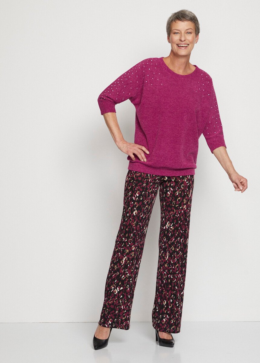 Maglia_Volume_T_con_maniche_3/4_a_kimono_Fuchsia_SF1_slim