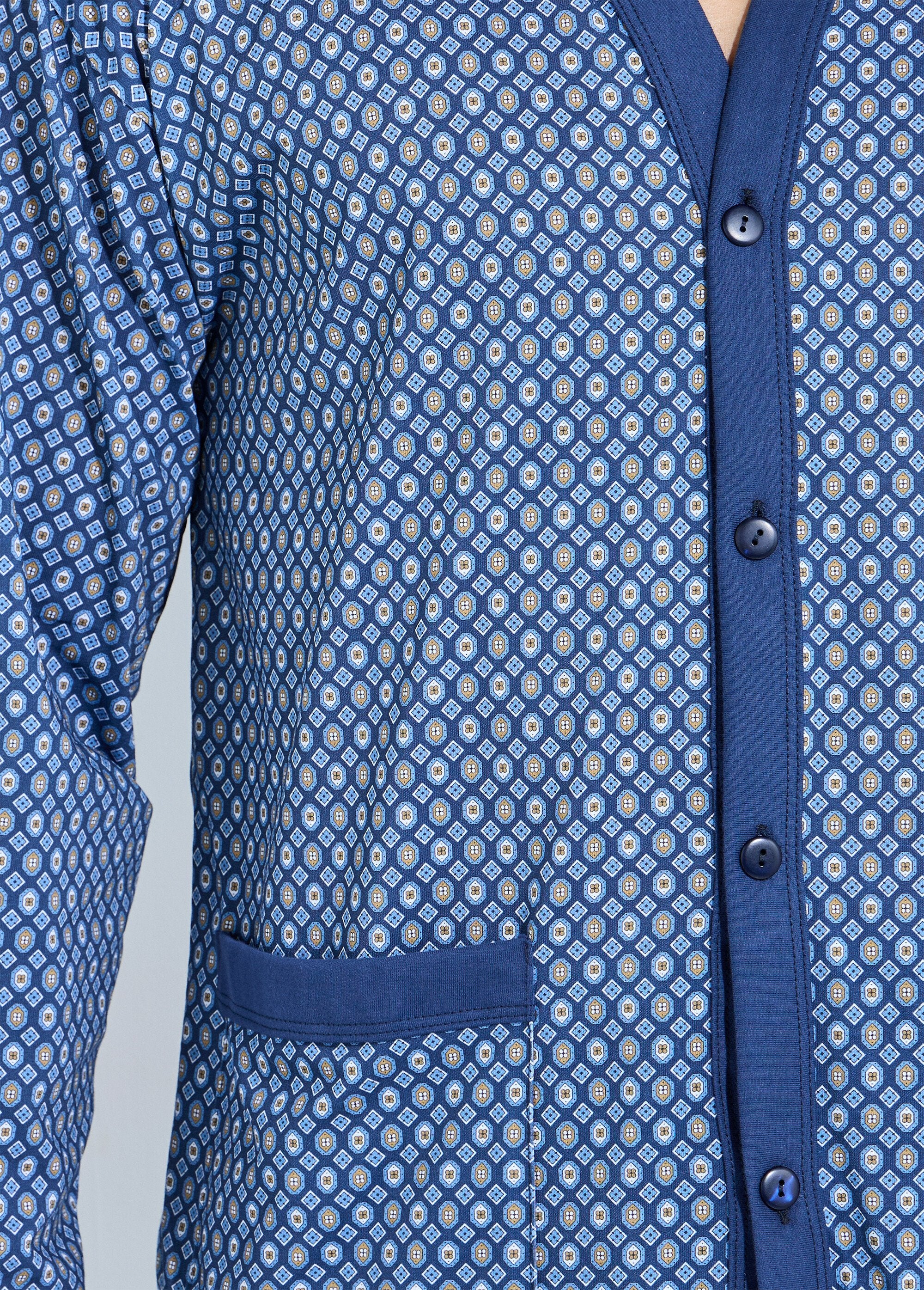 Pigiama_a_maniche_lunghe_in_cotone_button-down_Imprime_bleu_DE1_slim