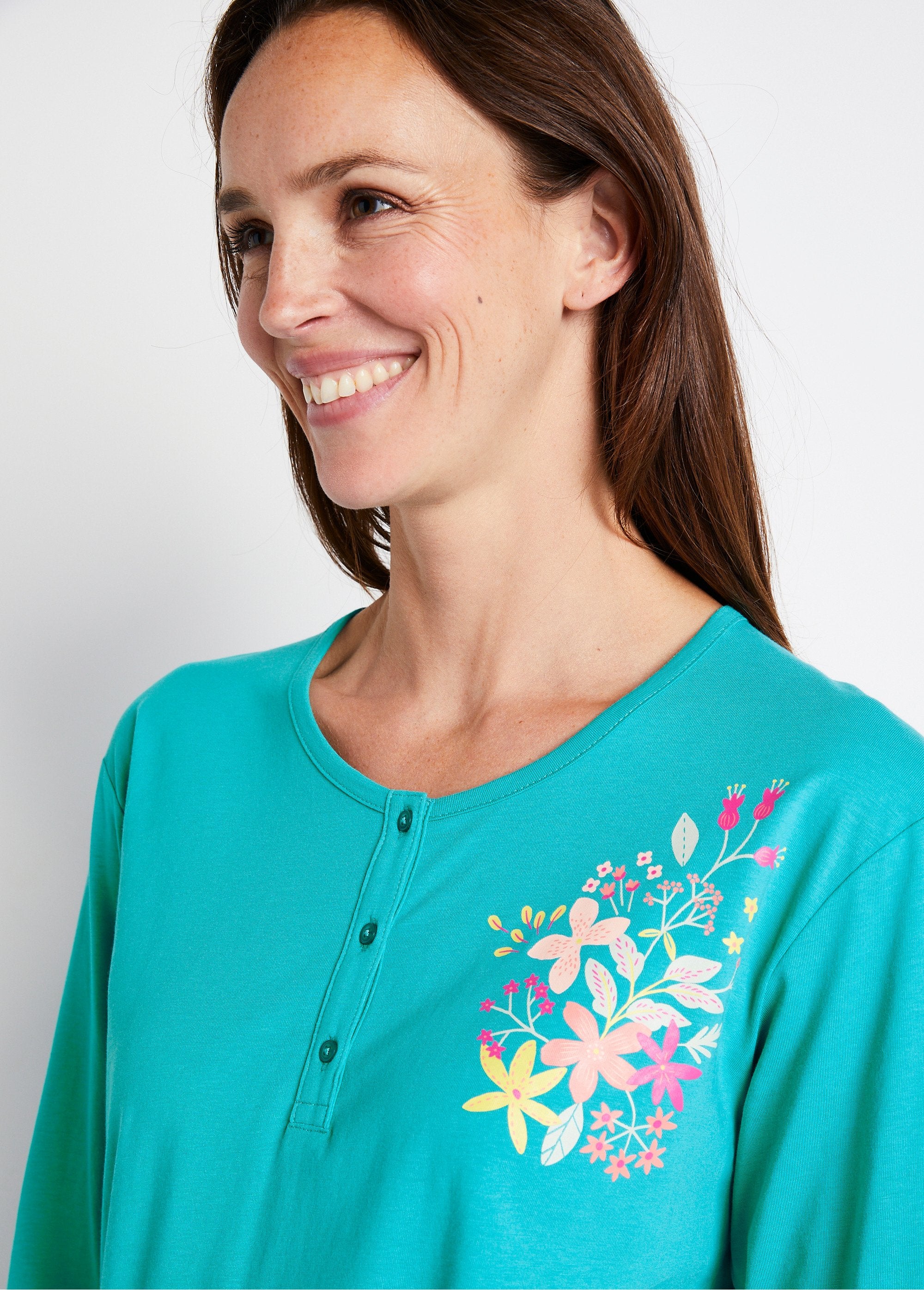 Pigiama_in_cotone_floreale_Vert_canard_DE1_slim