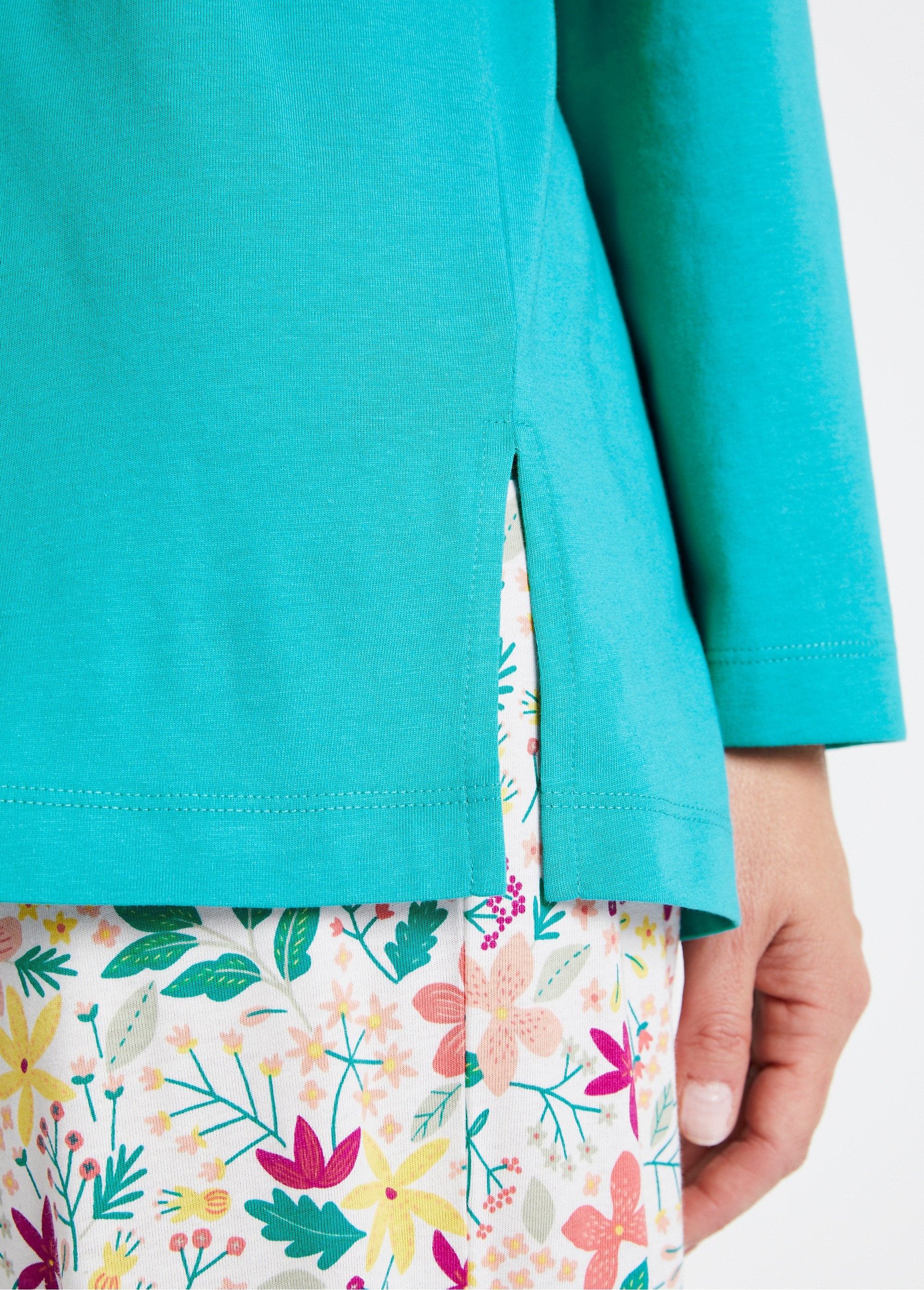 Pigiama_in_cotone_floreale_Vert_canard_DE2_slim