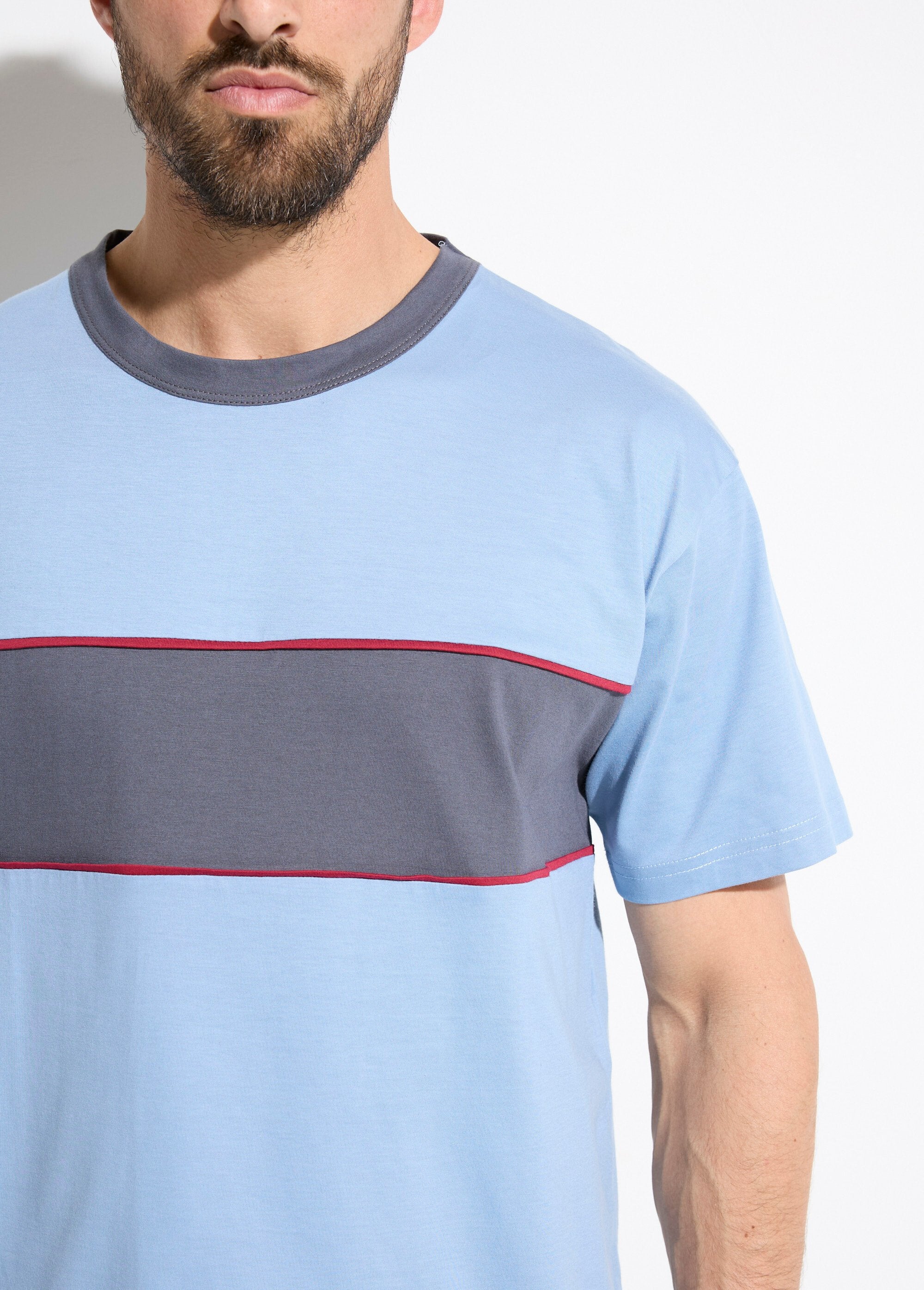 Pantaloncini_del_pigiama_in_cotone_bicolore_Bleu_DE1_slim