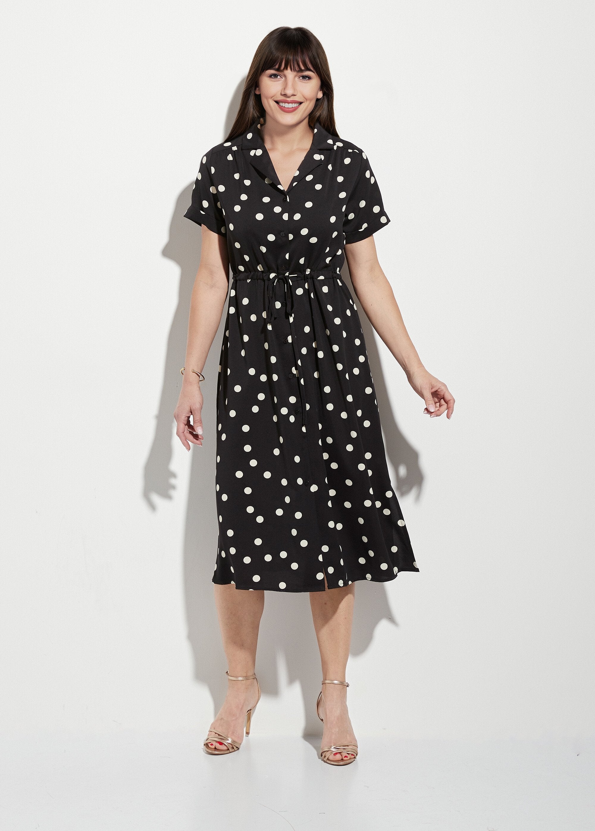 Abito_blusa_lungo_a_pois_con_cintura_Noir_pois_FA1_slim