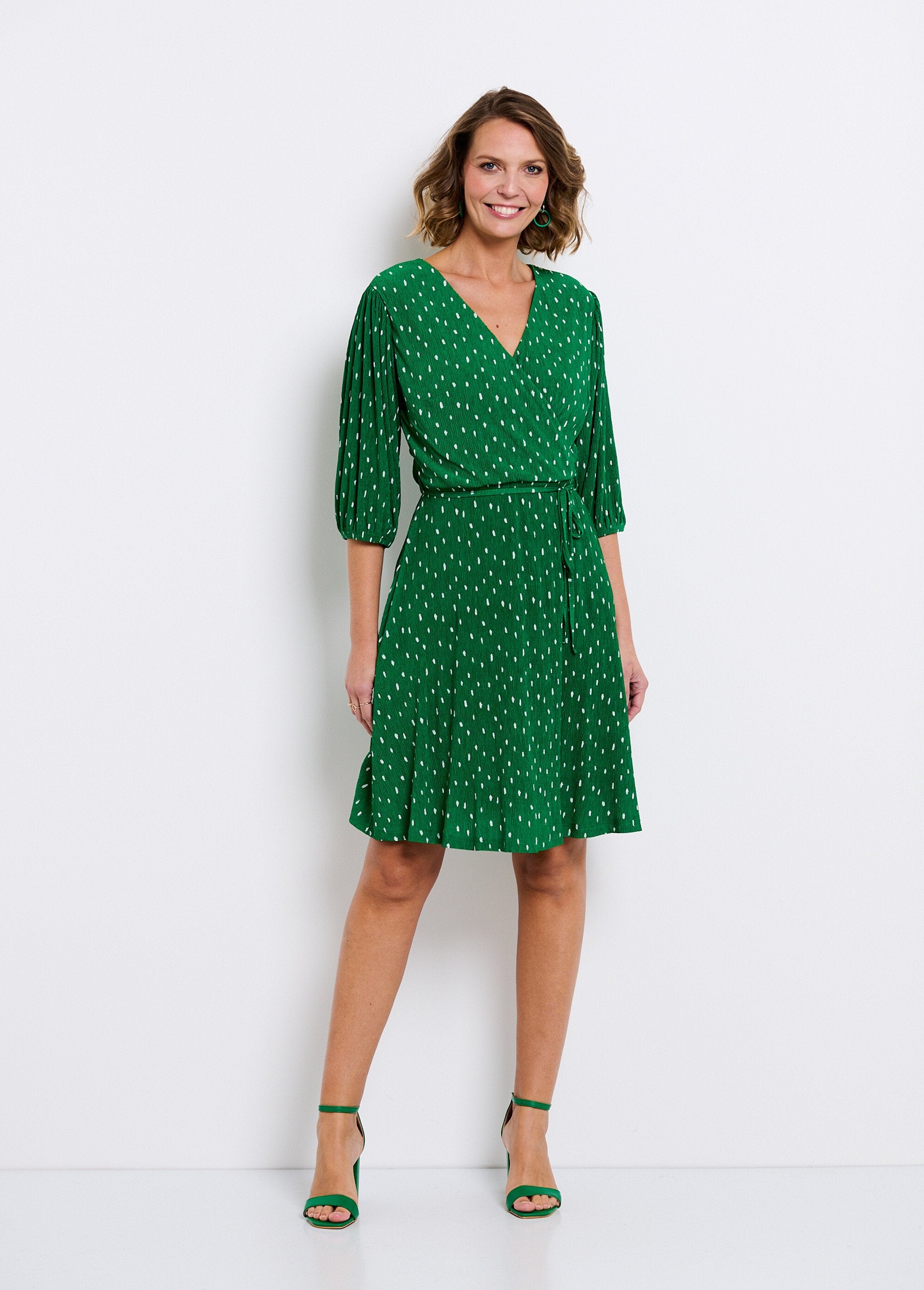 Abito_a_portafoglio_con_stampa_a_pois_Vert_et_blanc_FA1_slim
