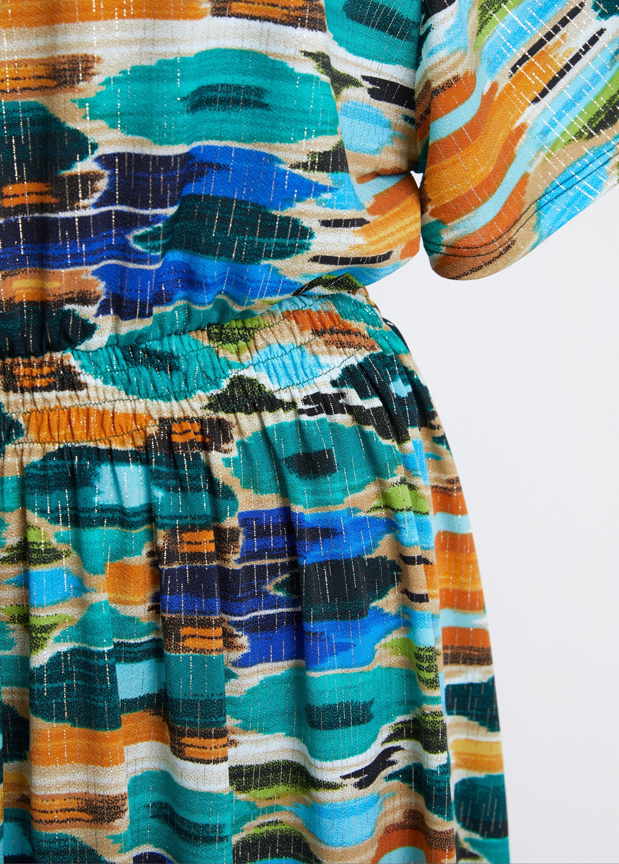 Abito_corto_svasato_con_smock_Vert_et_ocre_DE4_slim