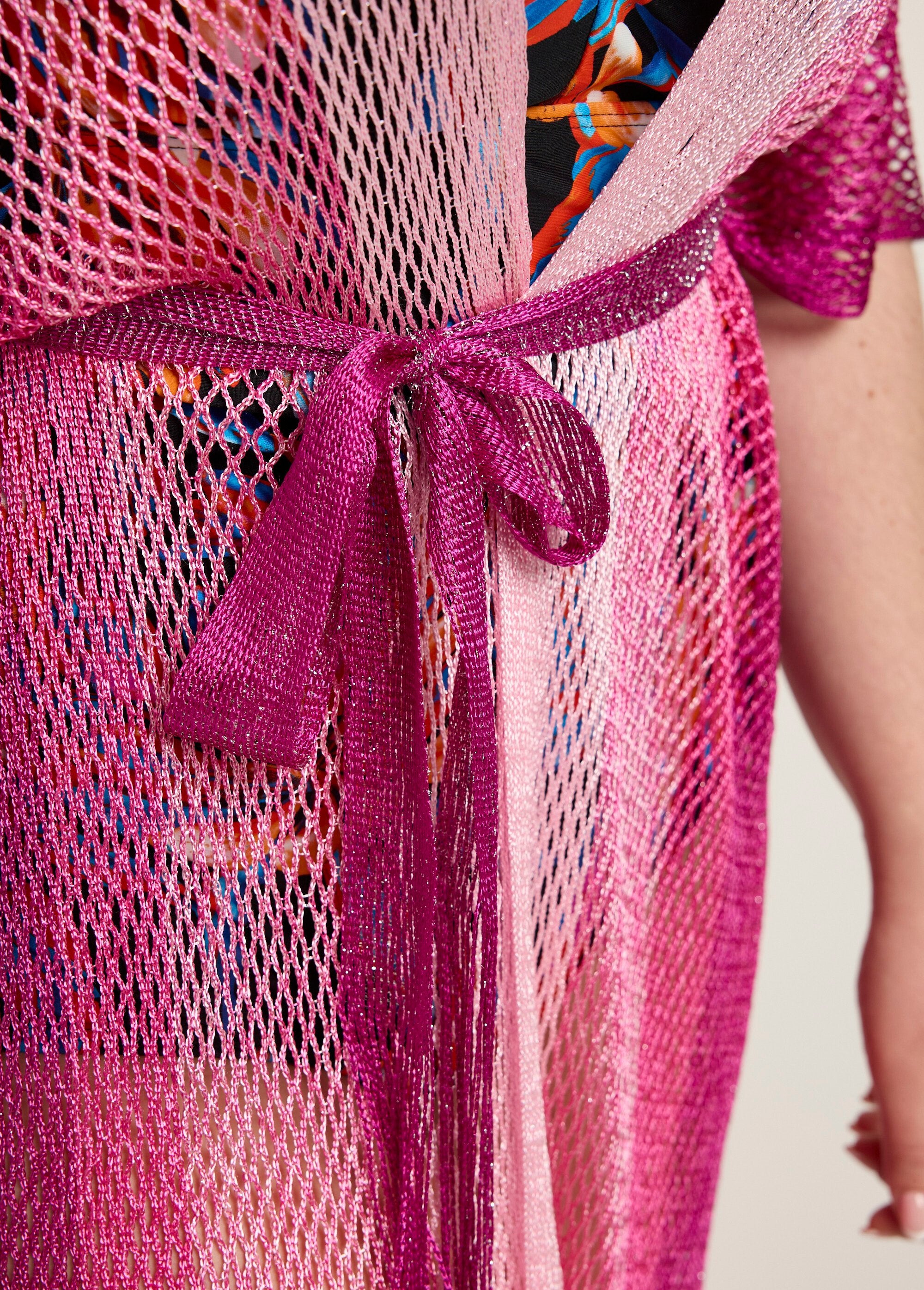 Abito_da_spiaggia_in_maglia_multicolore_Fuchsia_DE2_curvy