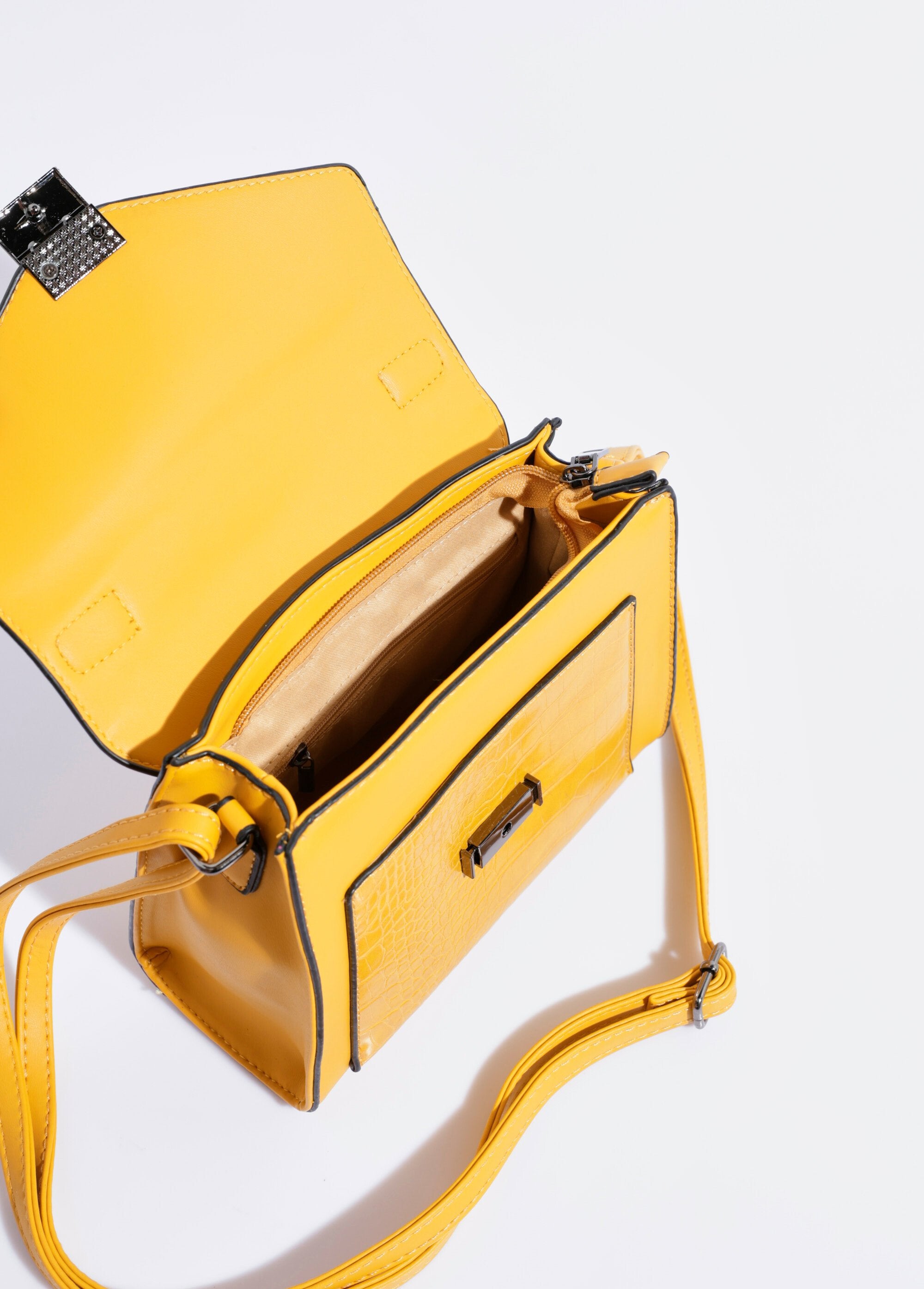 Borsa_a_mano_in_look_rettile,_manico_corto_Jaune_DE1_slim