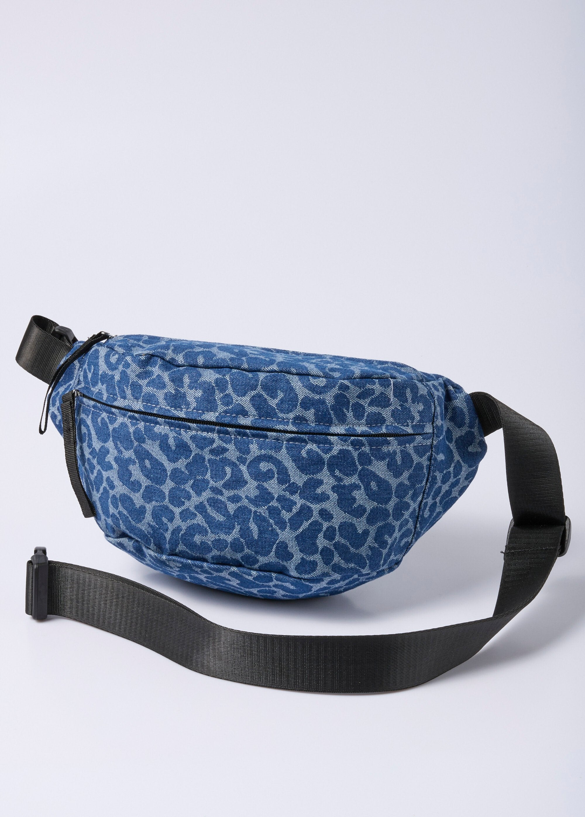 Marsupio_in_tela_denim_stampato_leopardo_Bleu_jeans_FA2_slim