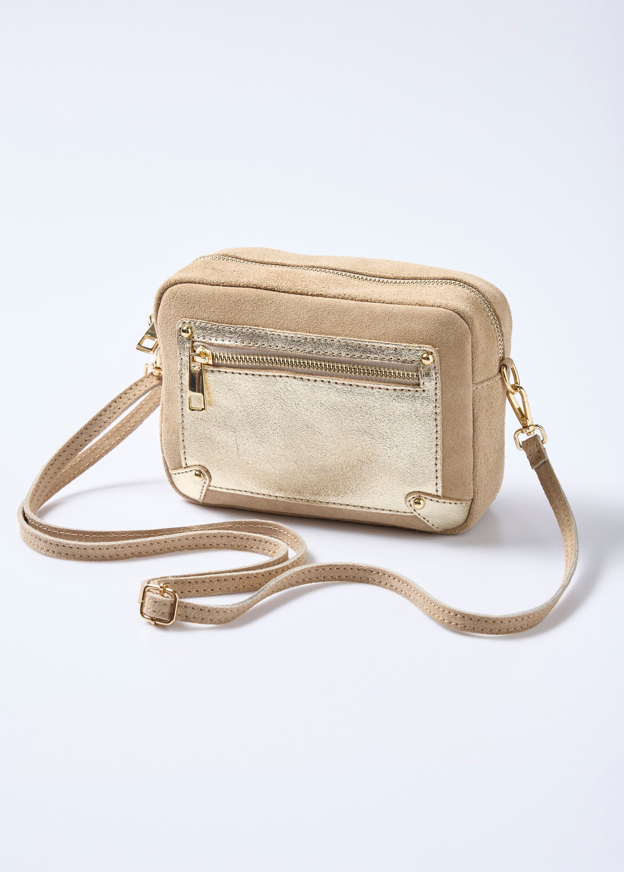 Borsa_rettangolare_in_nabuk_e_pelle_metallizzata_Beige_et_dore_FA1_slim