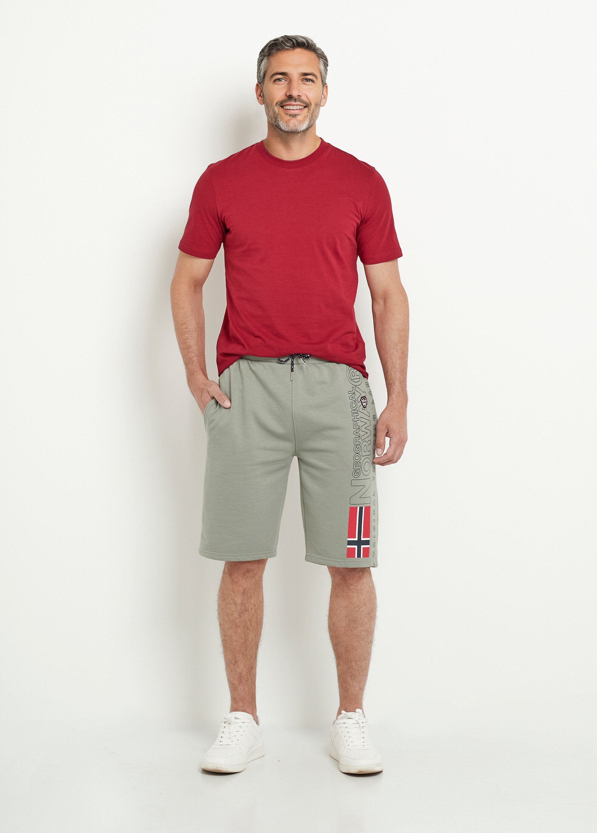Pantaloncini_lunghi_in_pile_con_elastico_in_vita_Olive_SF1_slim